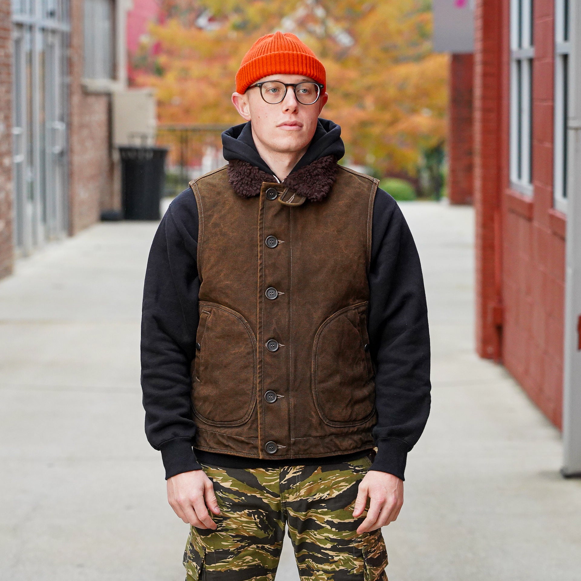 Iron Heart IHV-51-BRN 12oz Duck N1 Deck Vest - Brown