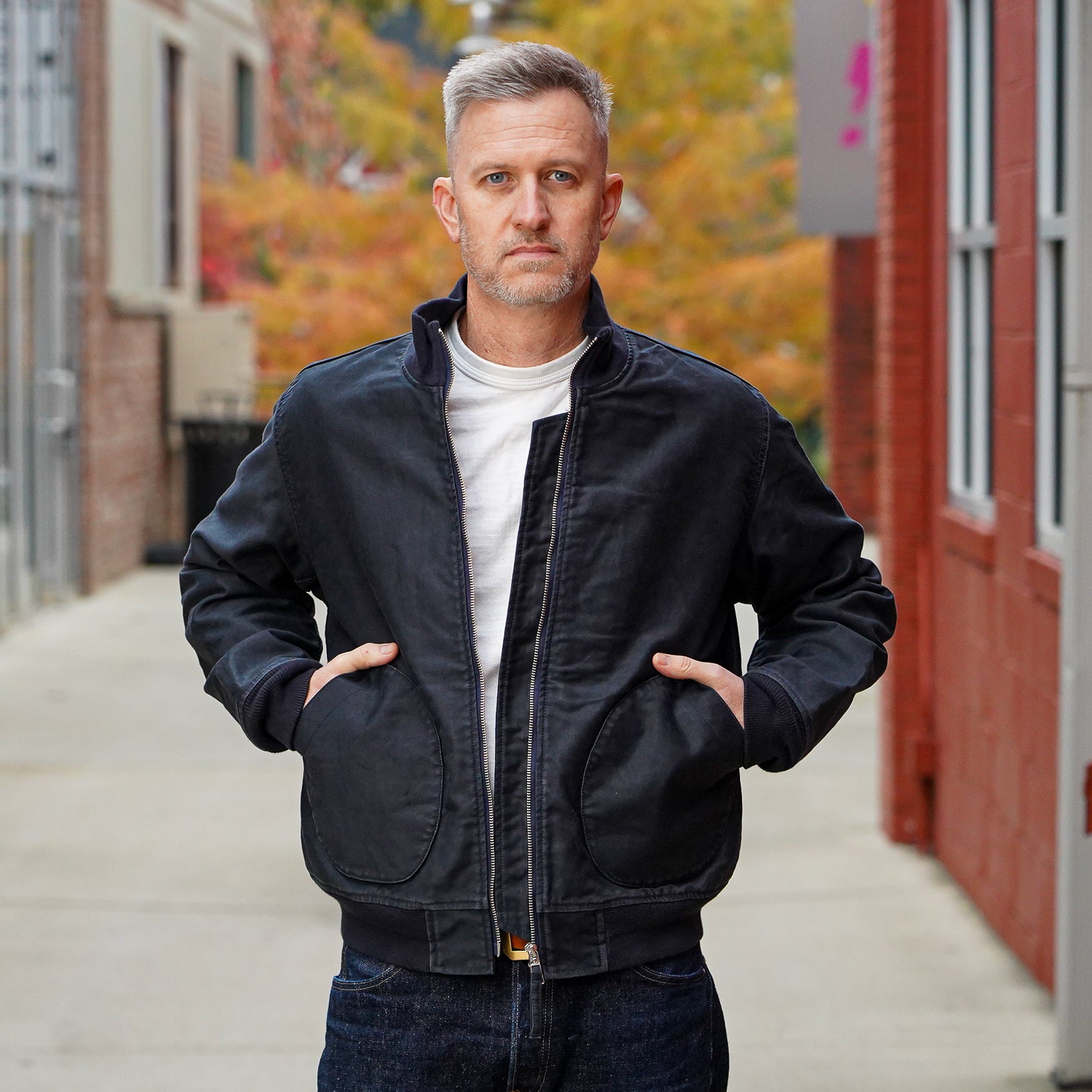 Iron Heart IHM-47-NAV 12oz Whipcord Tanker Jacket - Navy