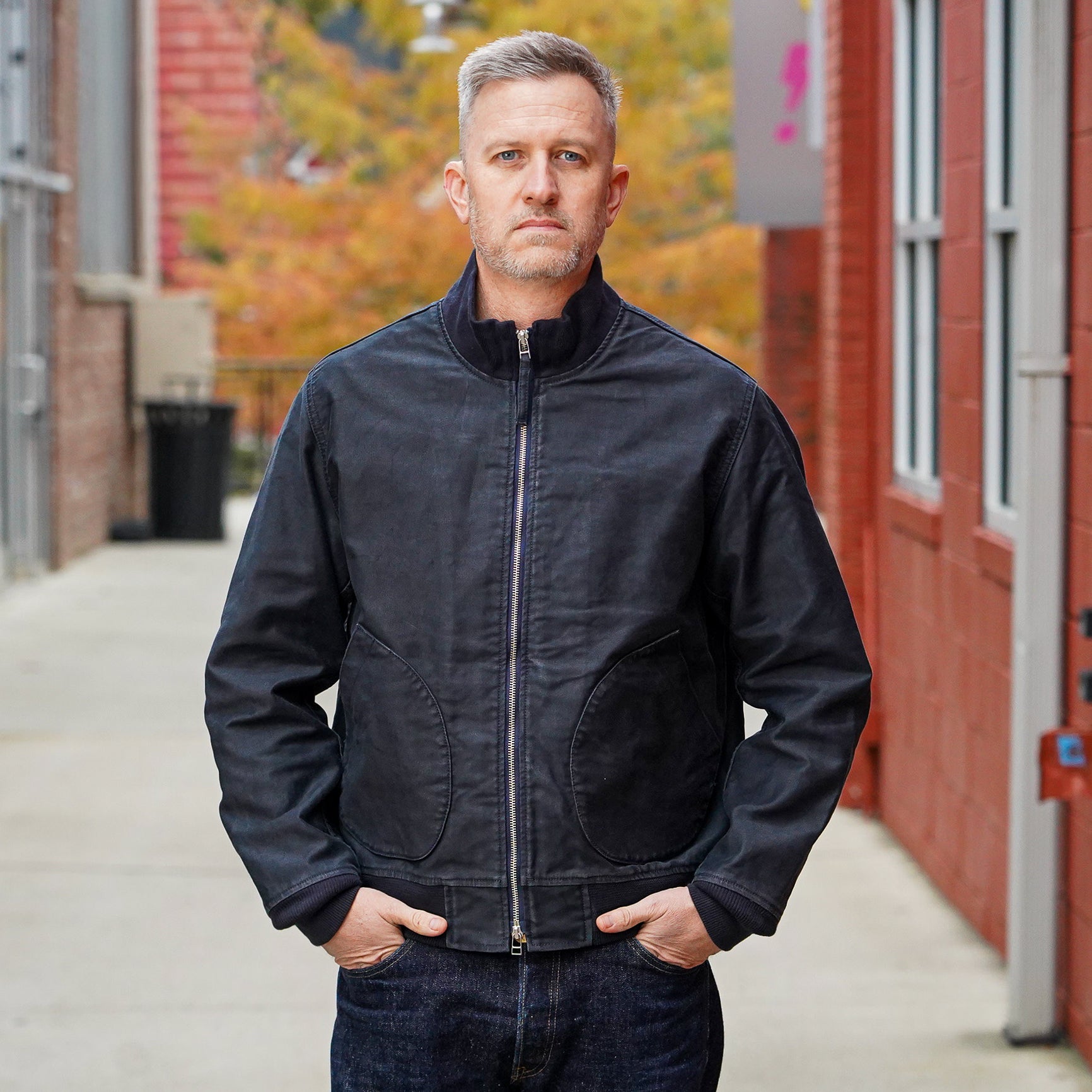 Iron Heart IHM-47-NAV 12oz Whipcord Tanker Jacket - Navy