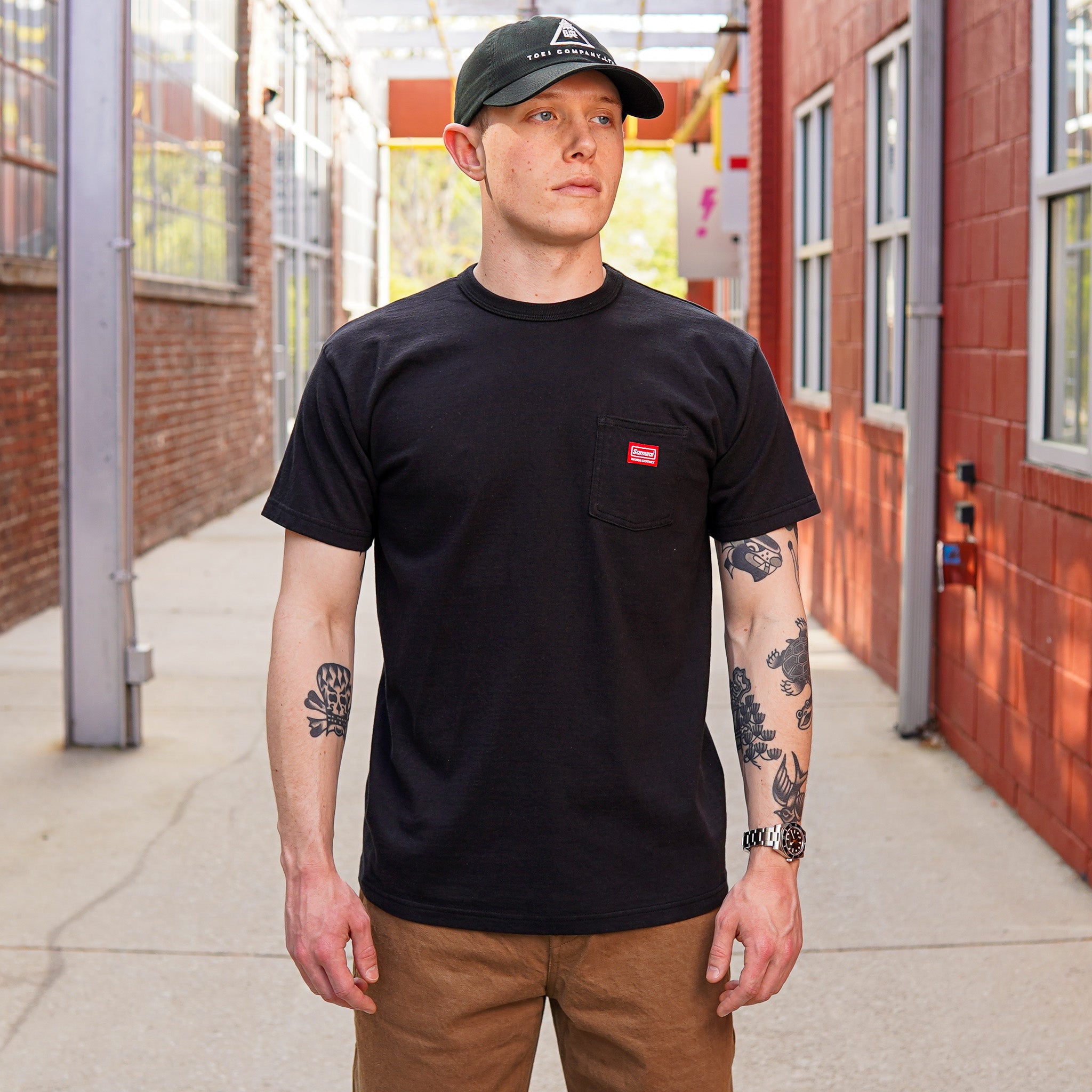 Samurai SWCT-101L Heavy Weight Pocket T-Shirt (Longer Length) - Black