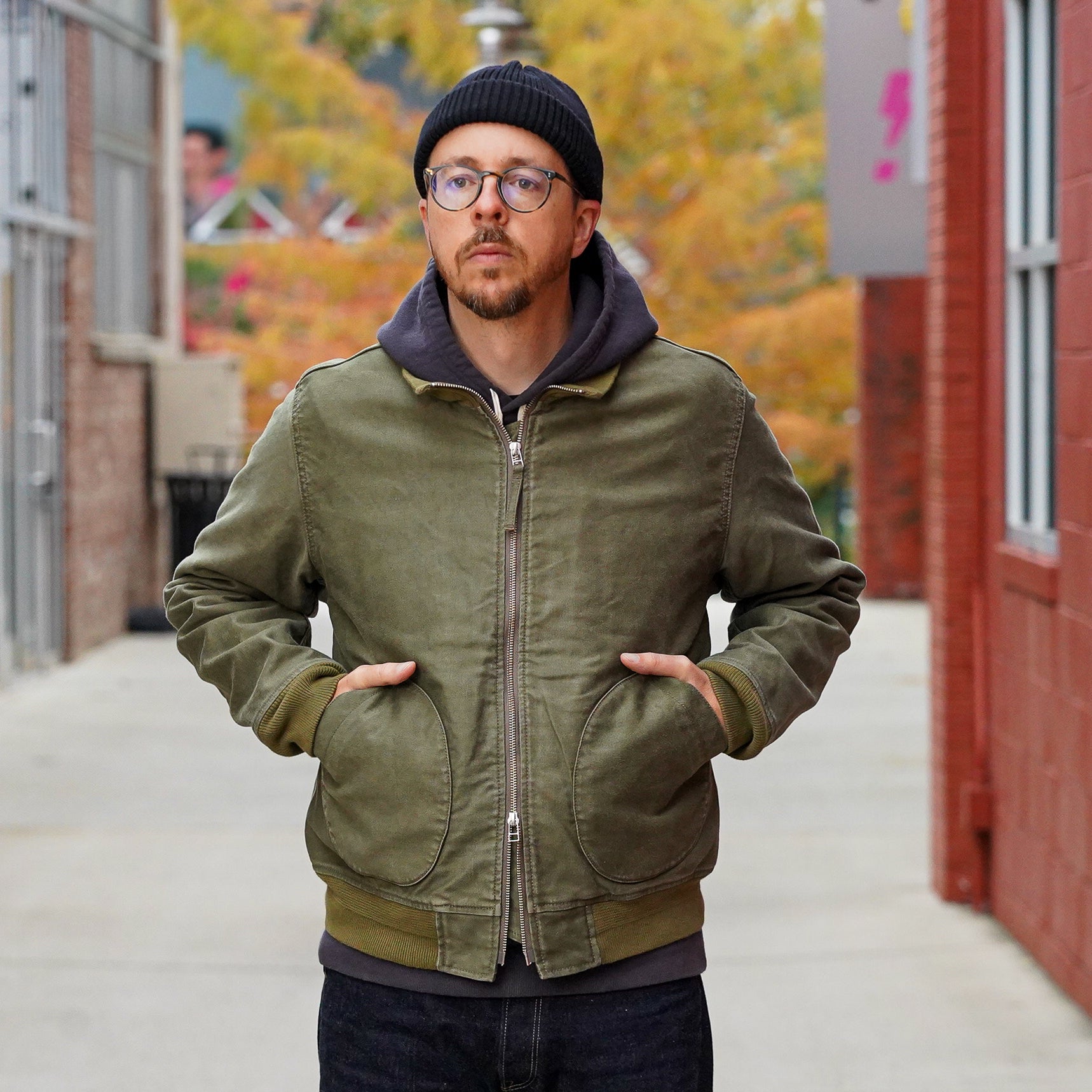 Iron Heart IHM-47-ODG 12oz Whipcord Tanker Jacket - Olive Drab Green