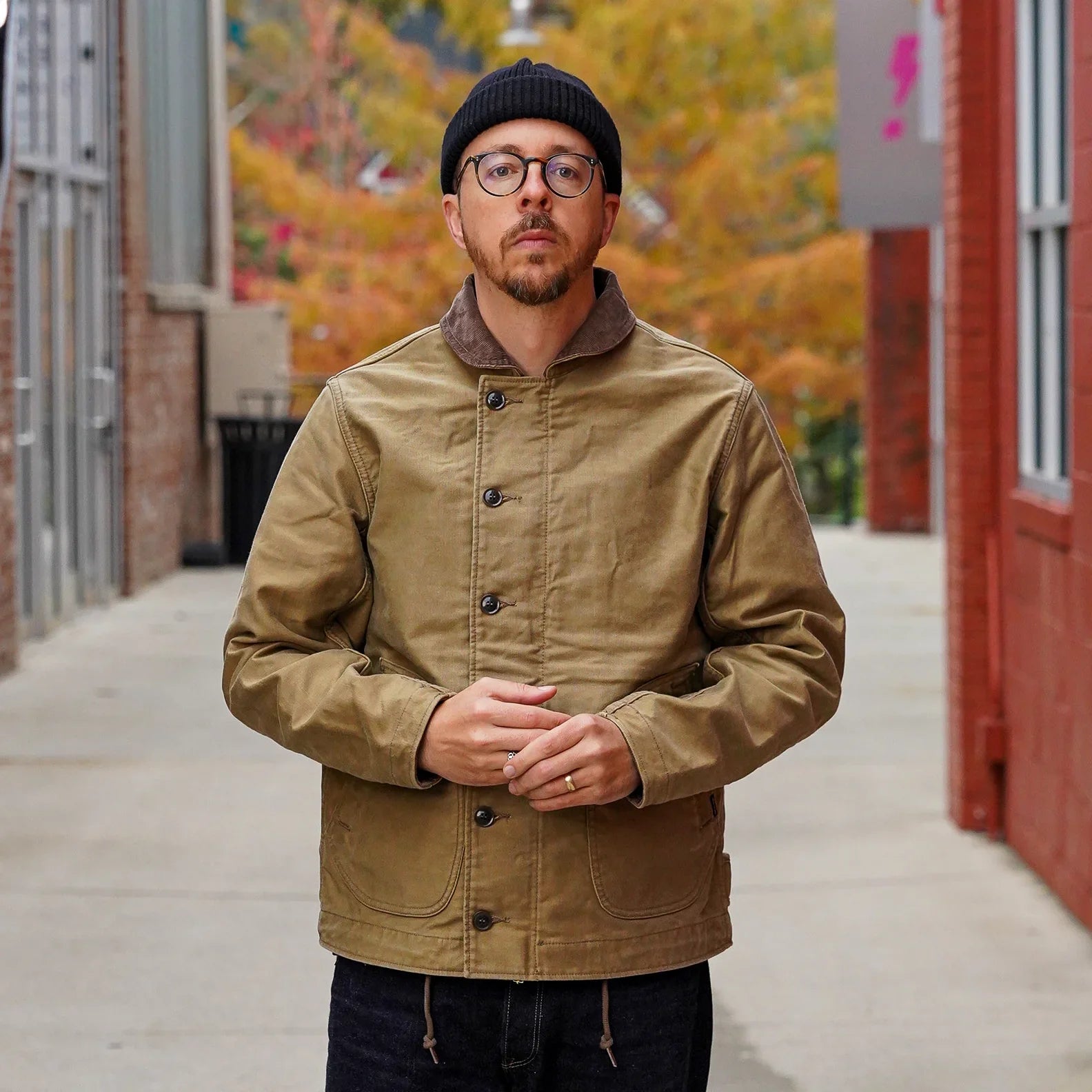 Iron Heart IHM-48-KHA 12oz Whipcord Lightweight N1 Deck Jacket