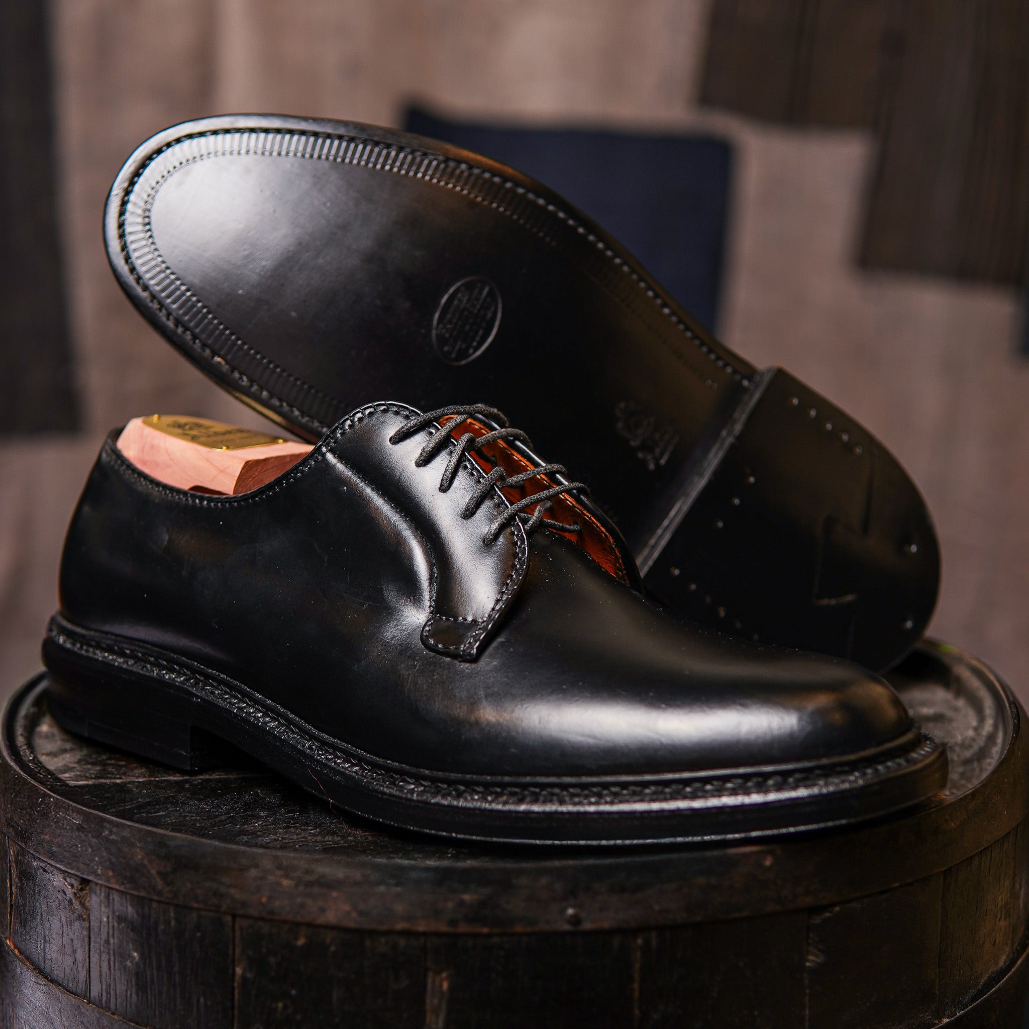 Alden 9901 Plain Toe Blucher - Black Shell Cordovan – Guilty Party