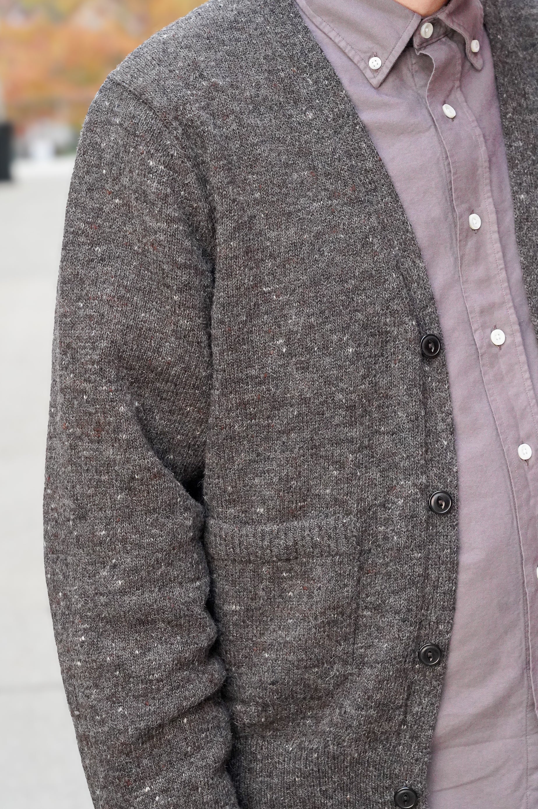 3sixteen Classic Cardigan - Pewter Tweed