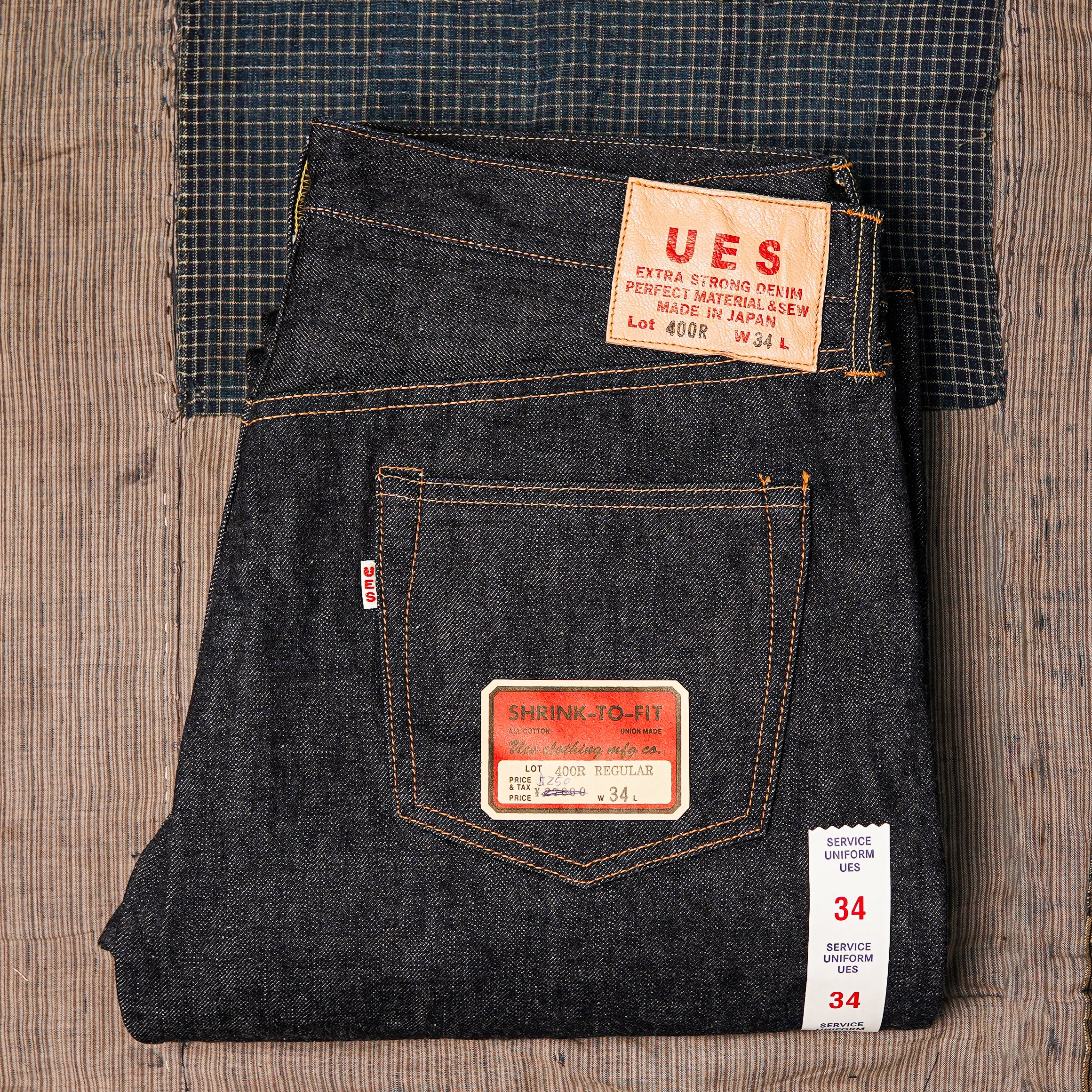 UES 400-R Regular Straight Fit Indigo Selvedge Denim - One Washed