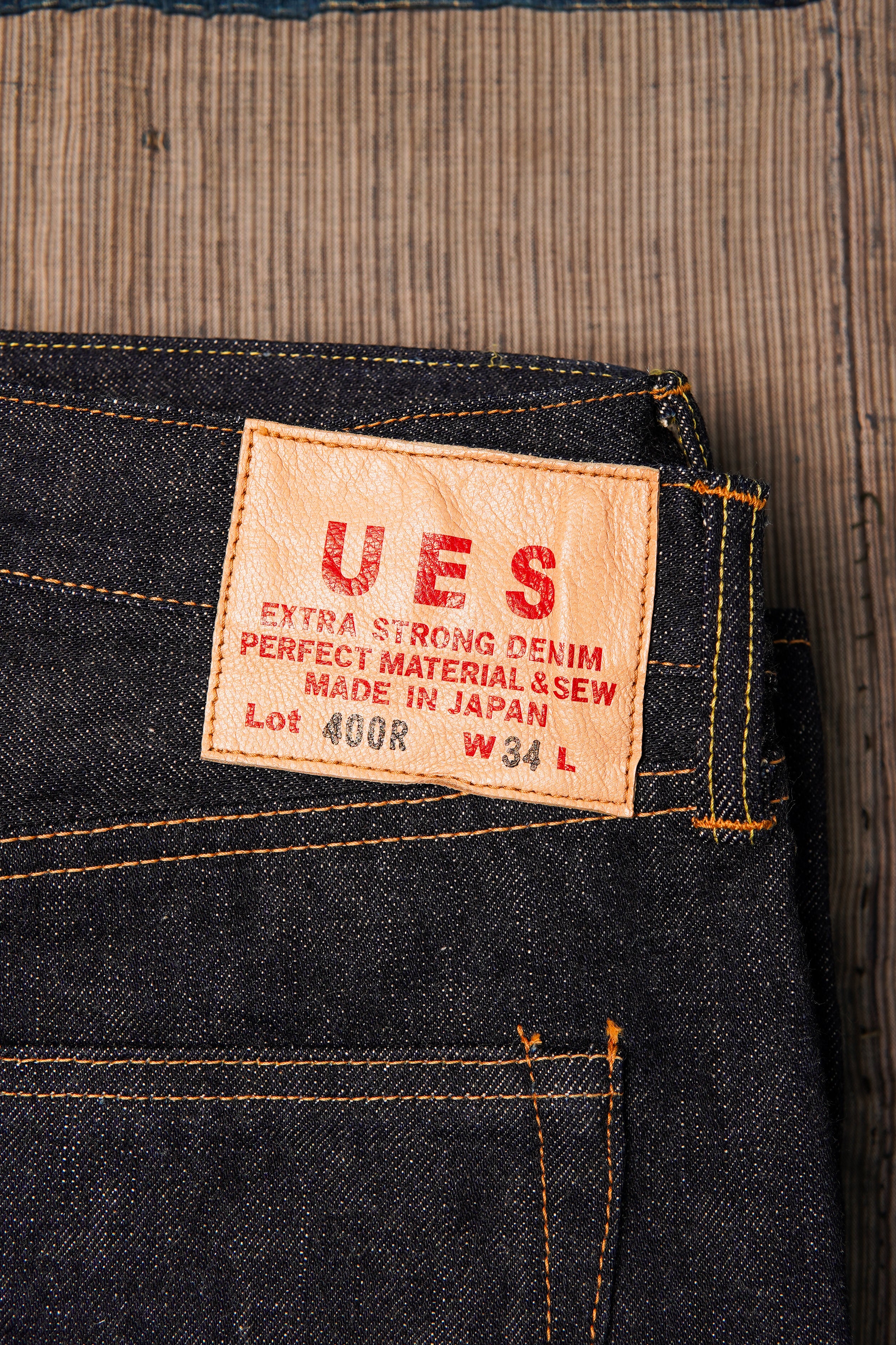 UES 400-R Regular Straight Fit Indigo Selvedge Denim - One Washed