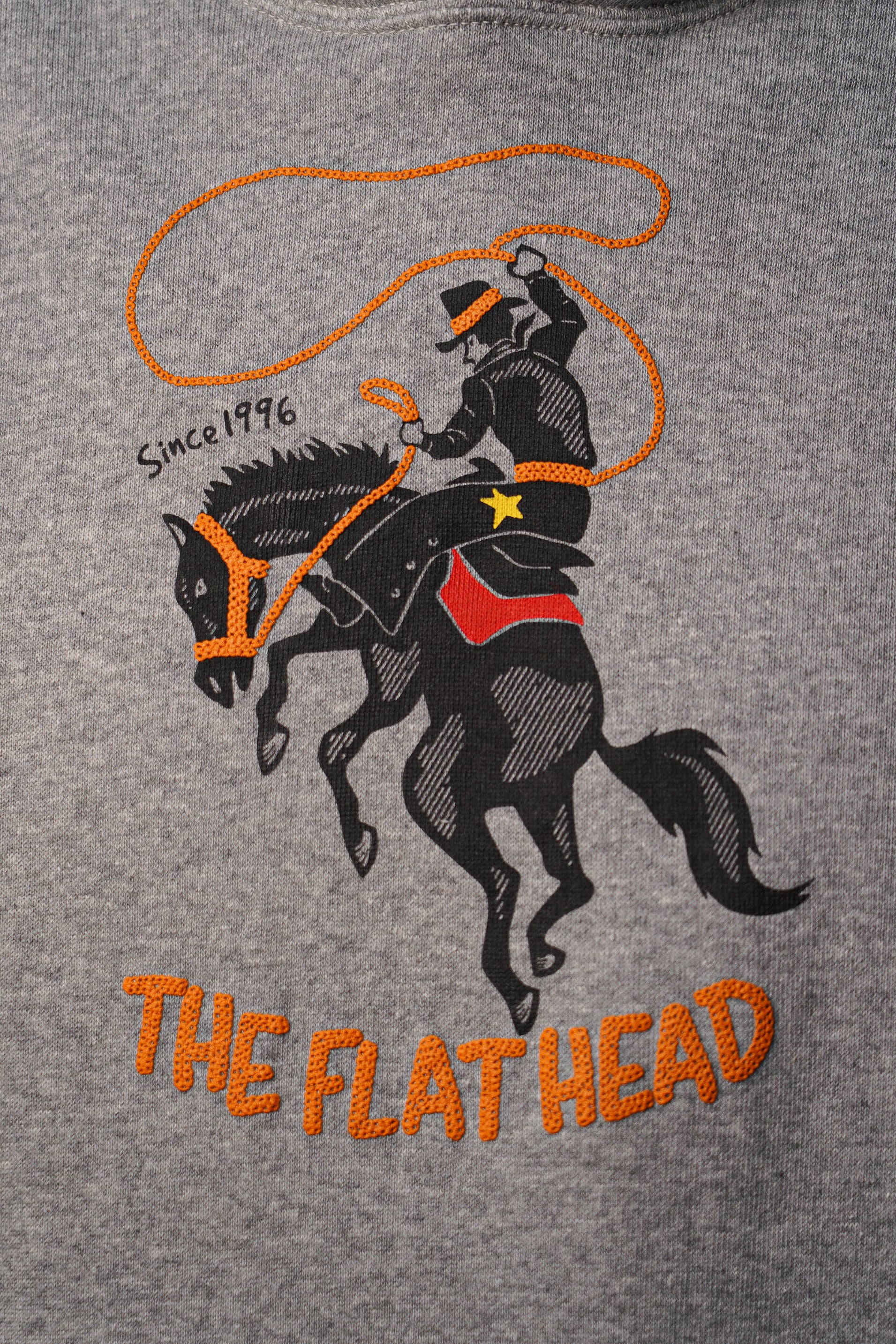 The Flat Head FN-SWP-217 Loopwheel Cowboy Hooded Sweatshirt - Grey