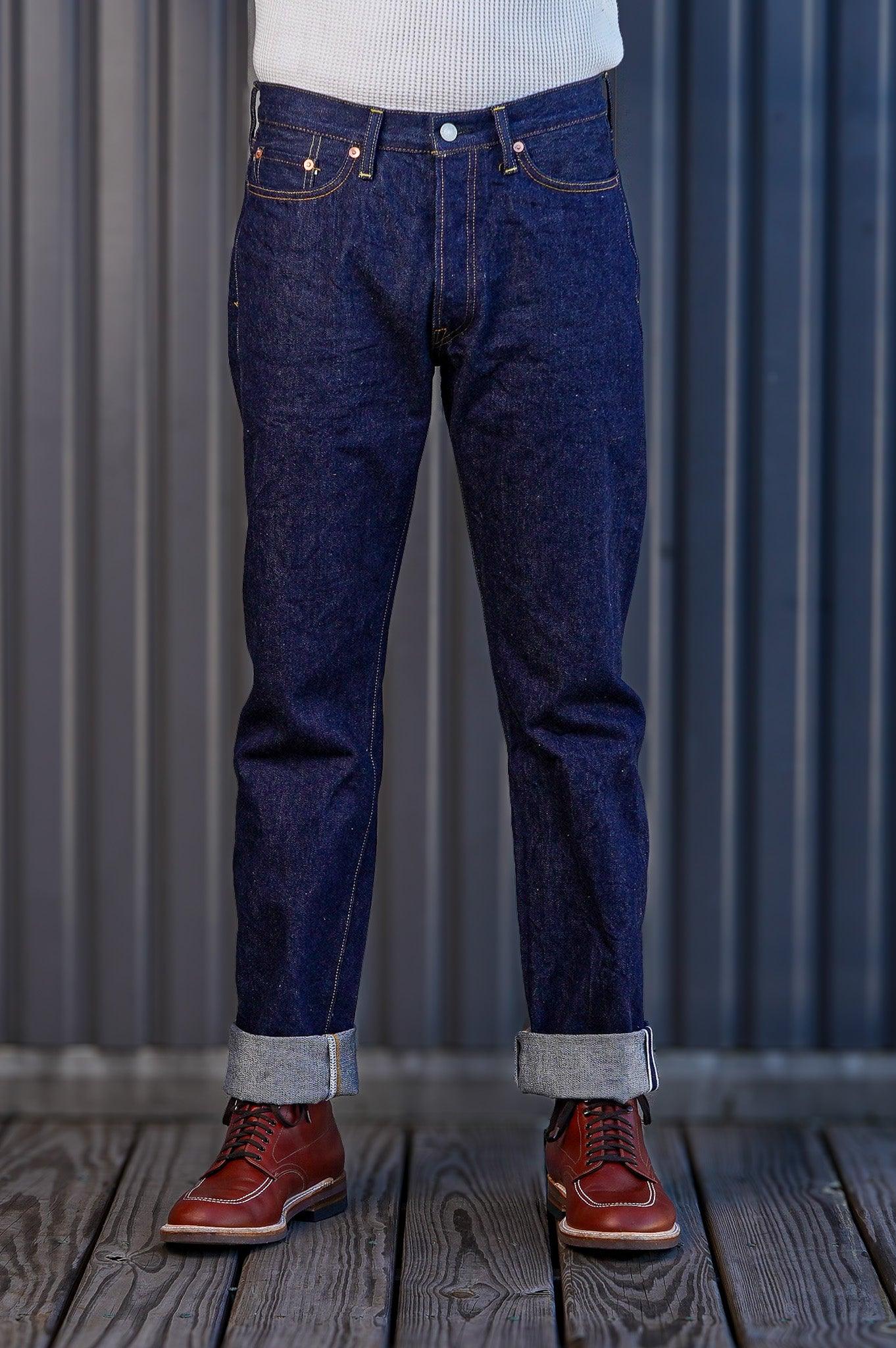 Studio D'Artisan SD-800 Tapered Fit Natural Indigo Selvedge Denim - One Washed