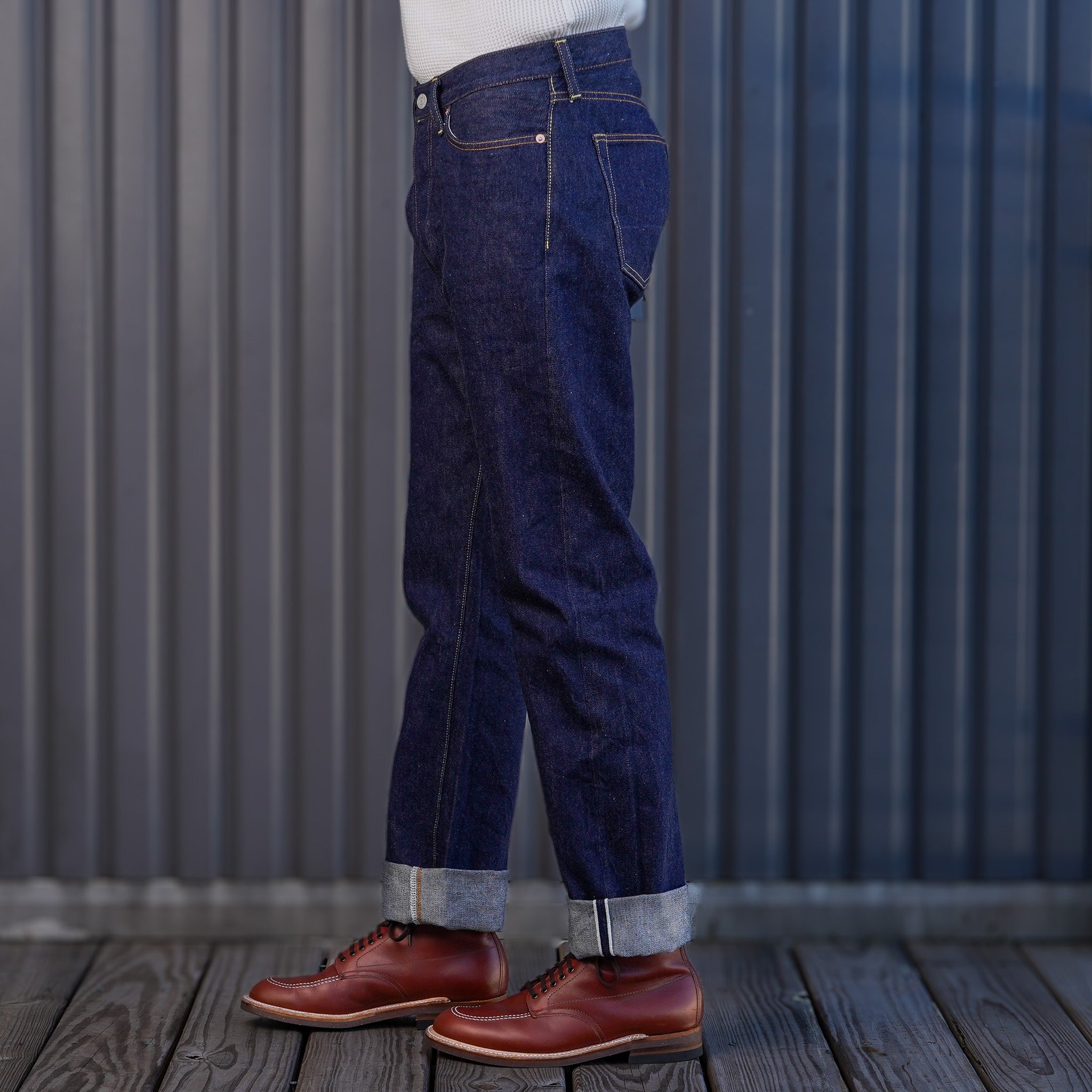 Studio D'Artisan SD-800 Tapered Fit Natural Indigo Selvedge Denim - One Washed