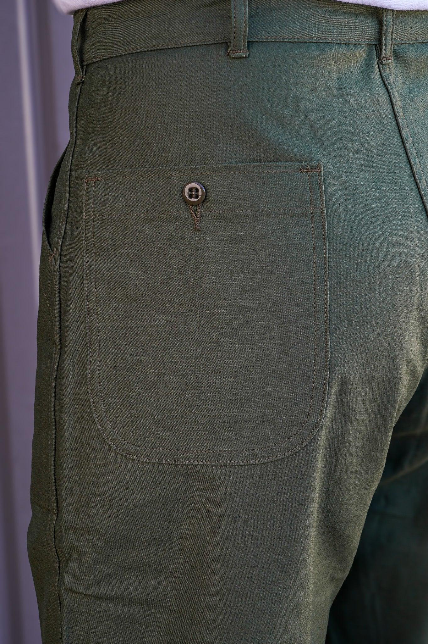 Denime Lot 225 Back Satin Baker Pant - OD Green