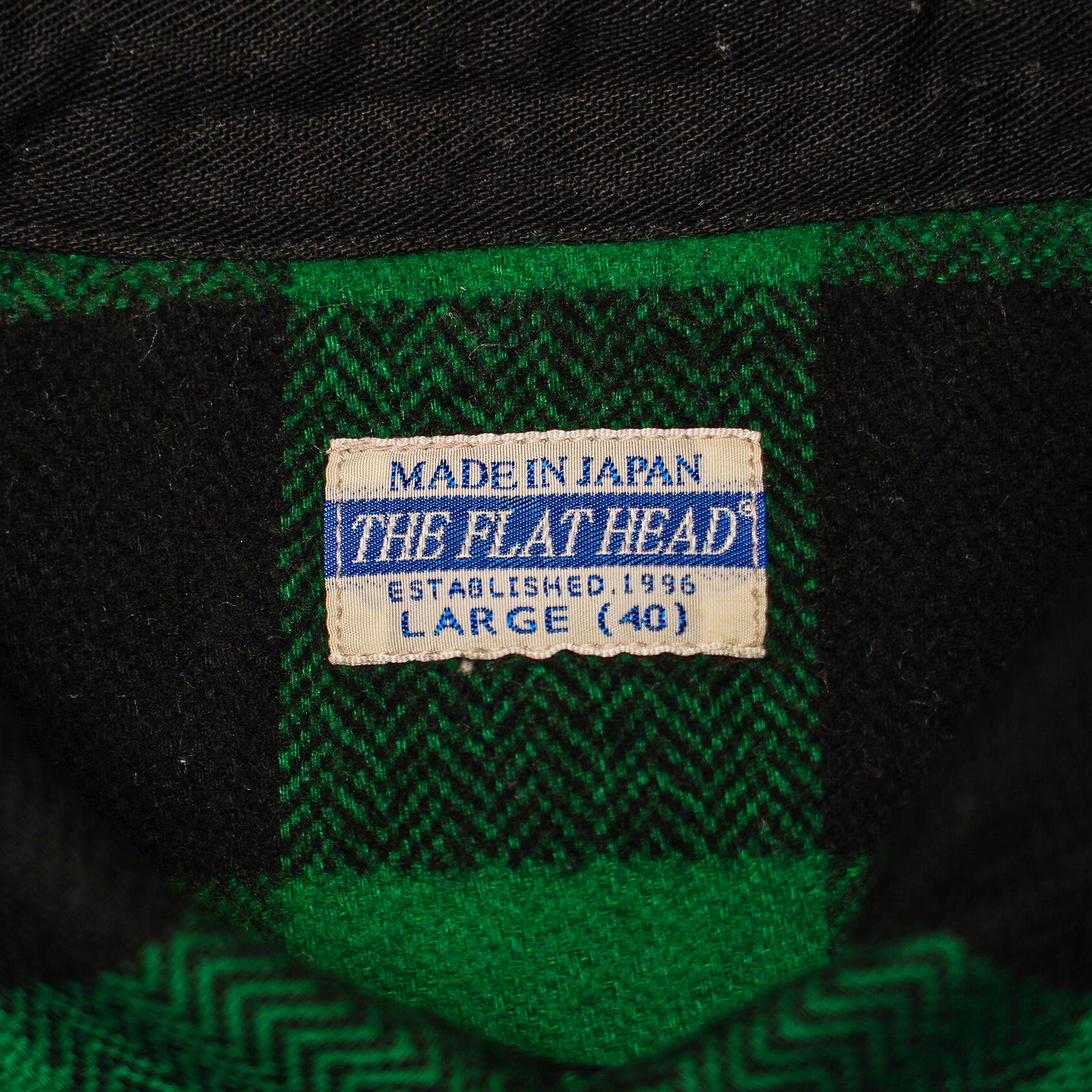 The Flat Head FN-SNW-101L Block Check Flannel Western Shirt - Green