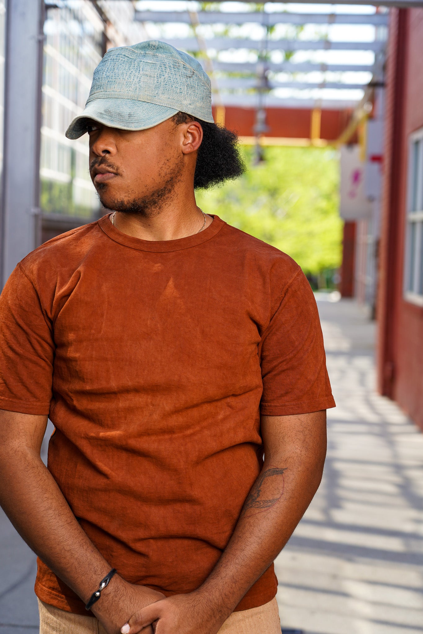 Studio D'Artisan 8198 Amami Oshima Mud-Dyed Loopwheeled T-Shirt - Brown