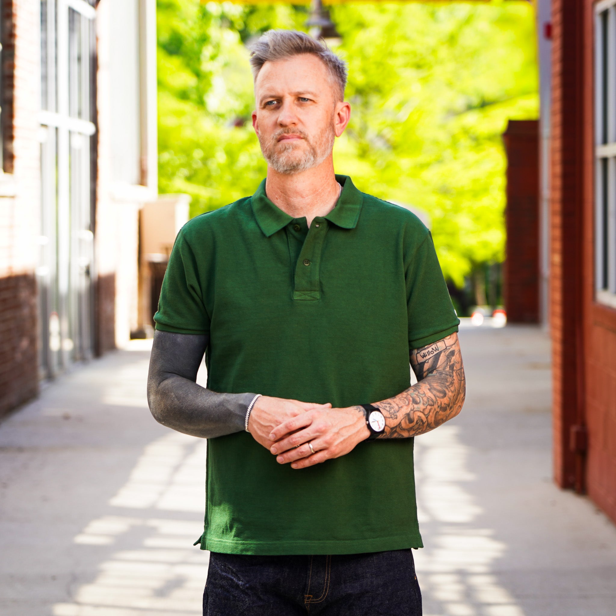 UES 67LW Rahben Stitch Polo Shirt - Green