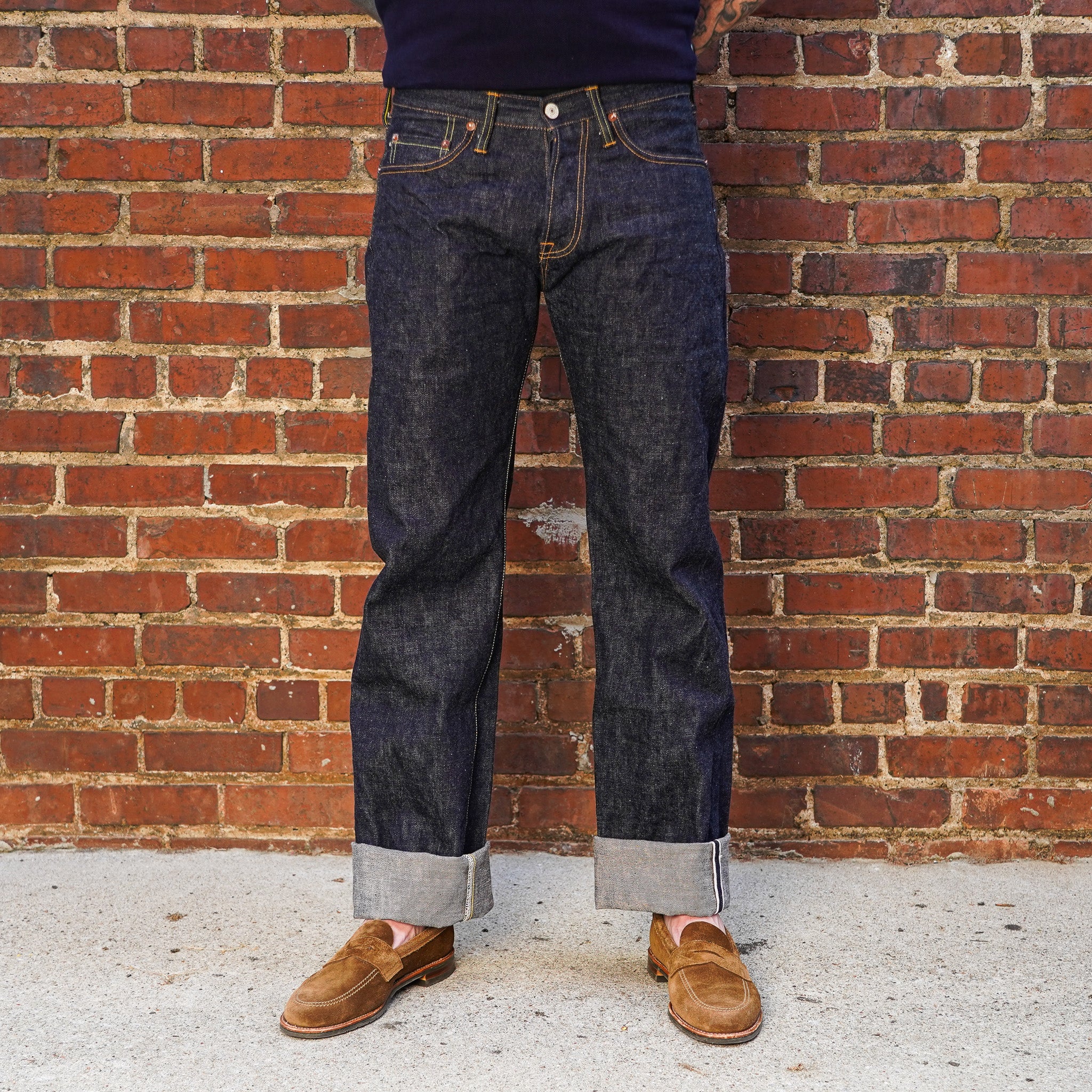 UES 400-R Regular Straight Fit Indigo Selvedge Denim - One Washed