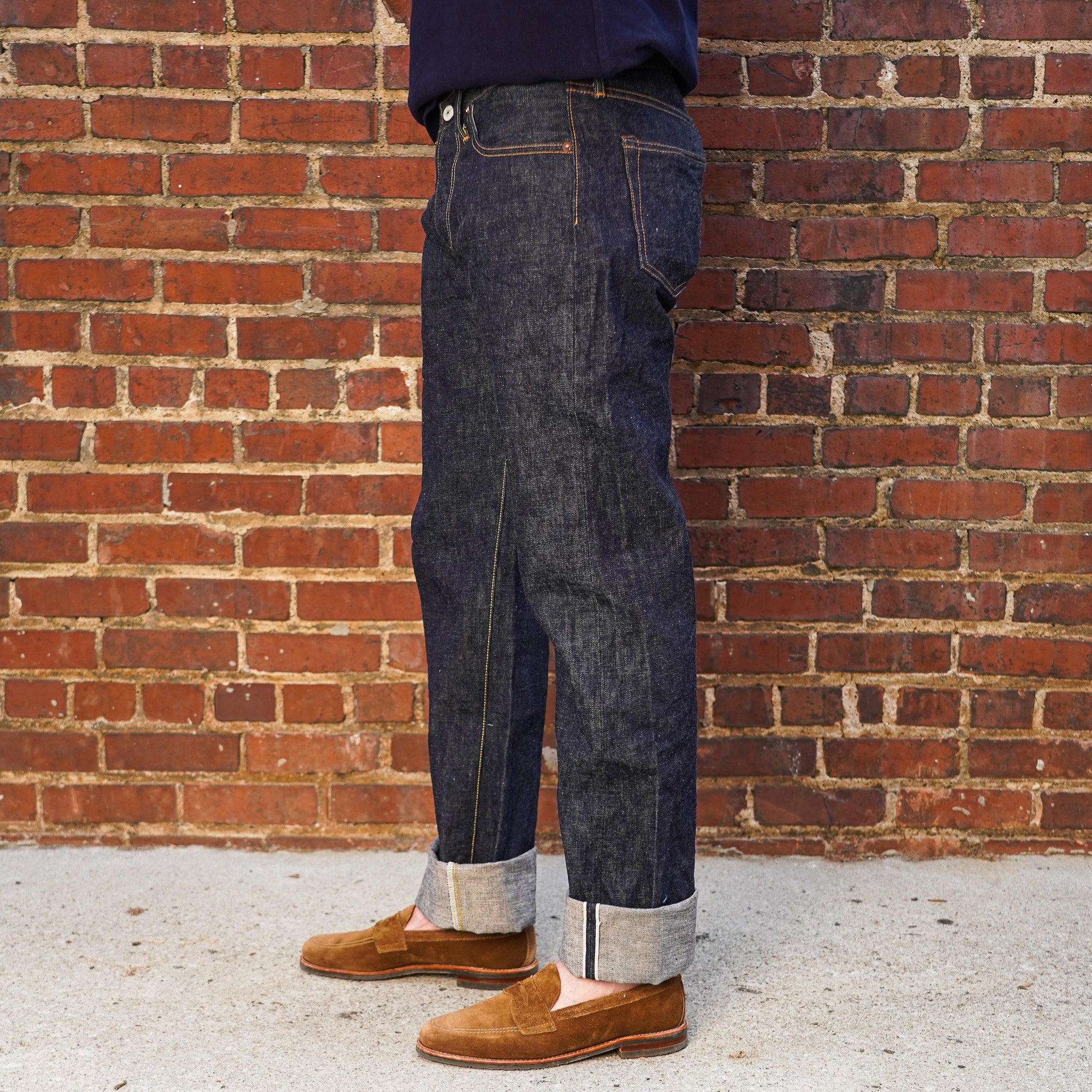 UES 400-R Regular Straight Fit Indigo Selvedge Denim - One Washed