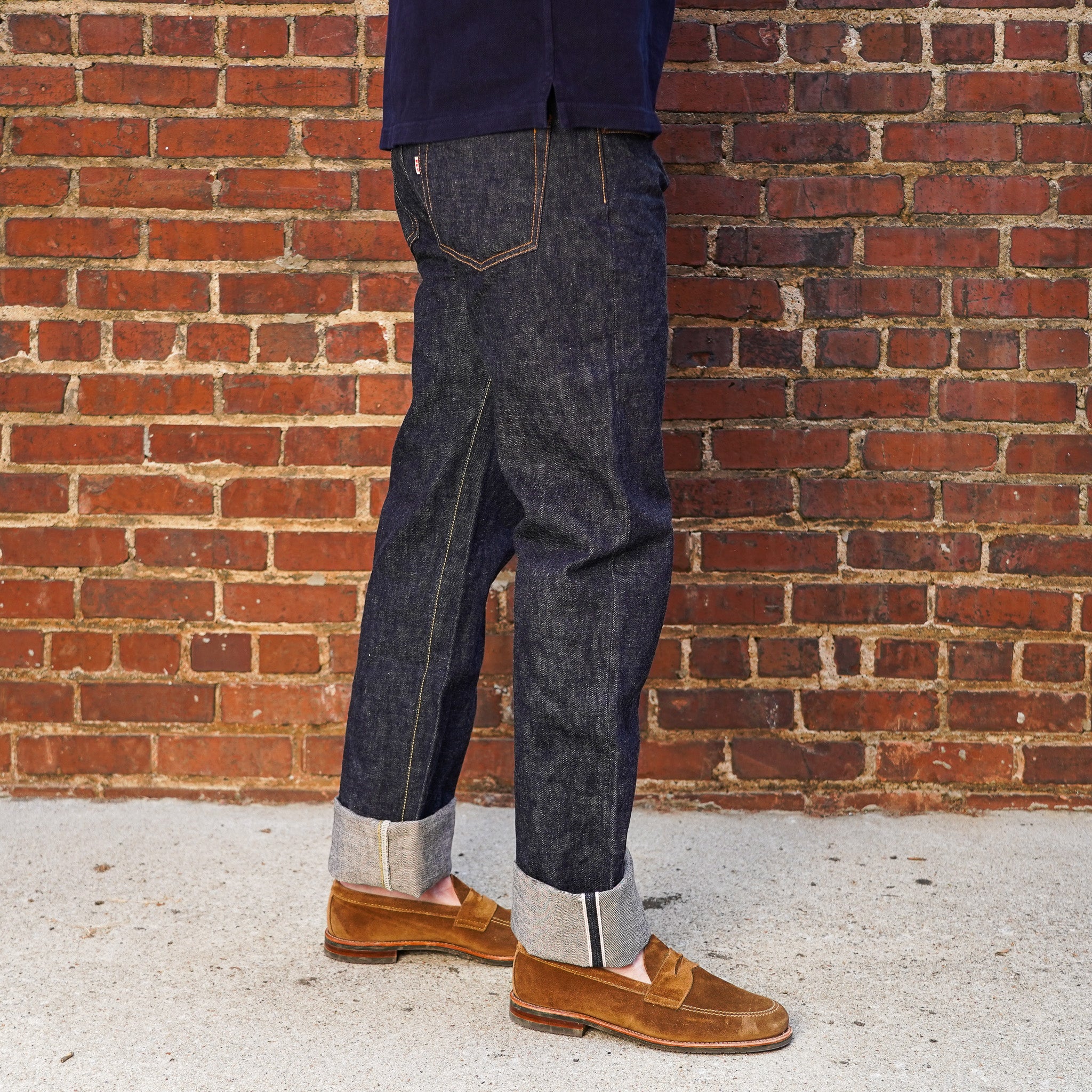 UES 400-R Regular Straight Fit Indigo Selvedge Denim - One Washed