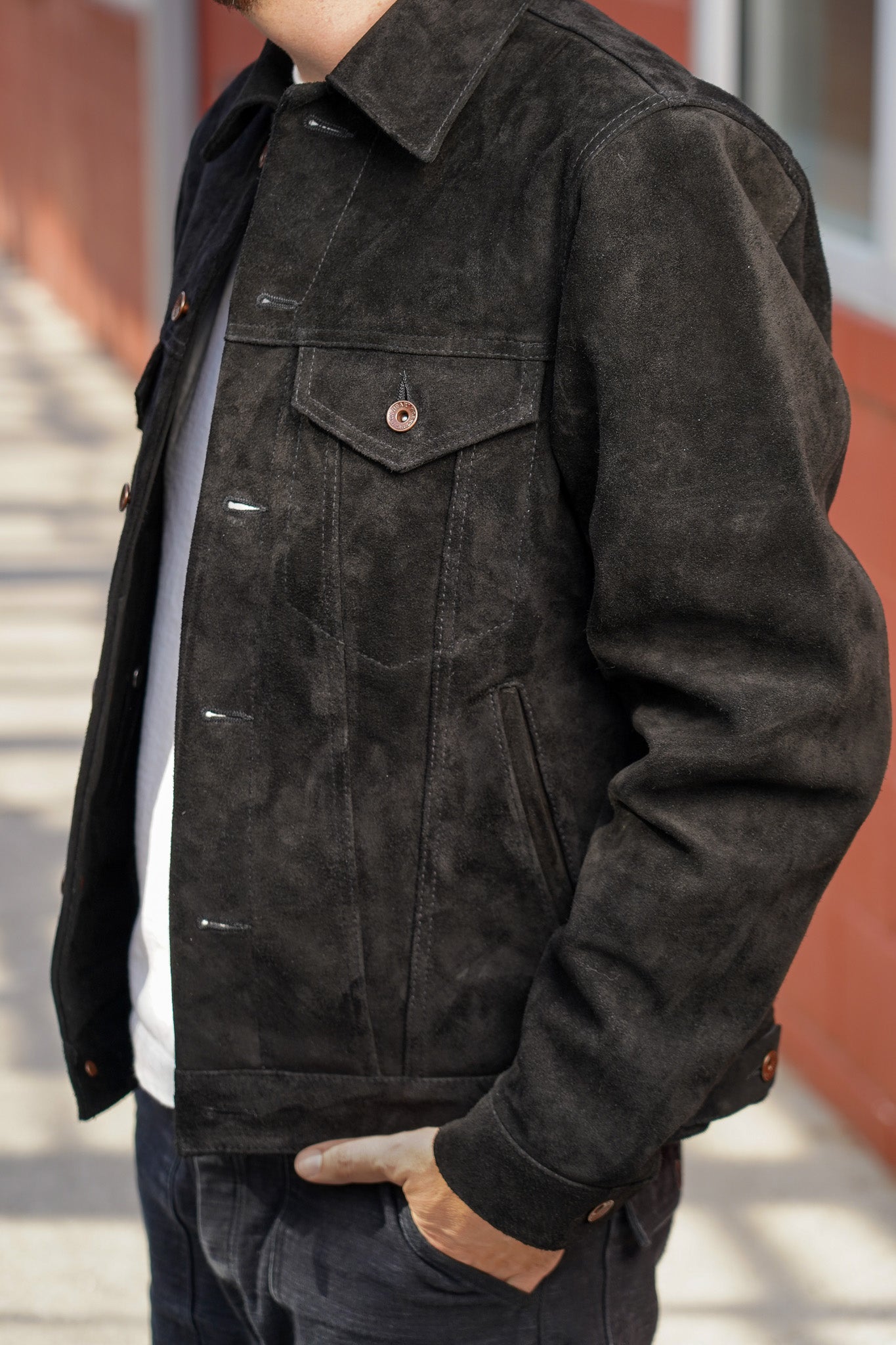Iron Heart IHJ-155-BLK Horsehide Suede Modified Type III Jacket - Black
