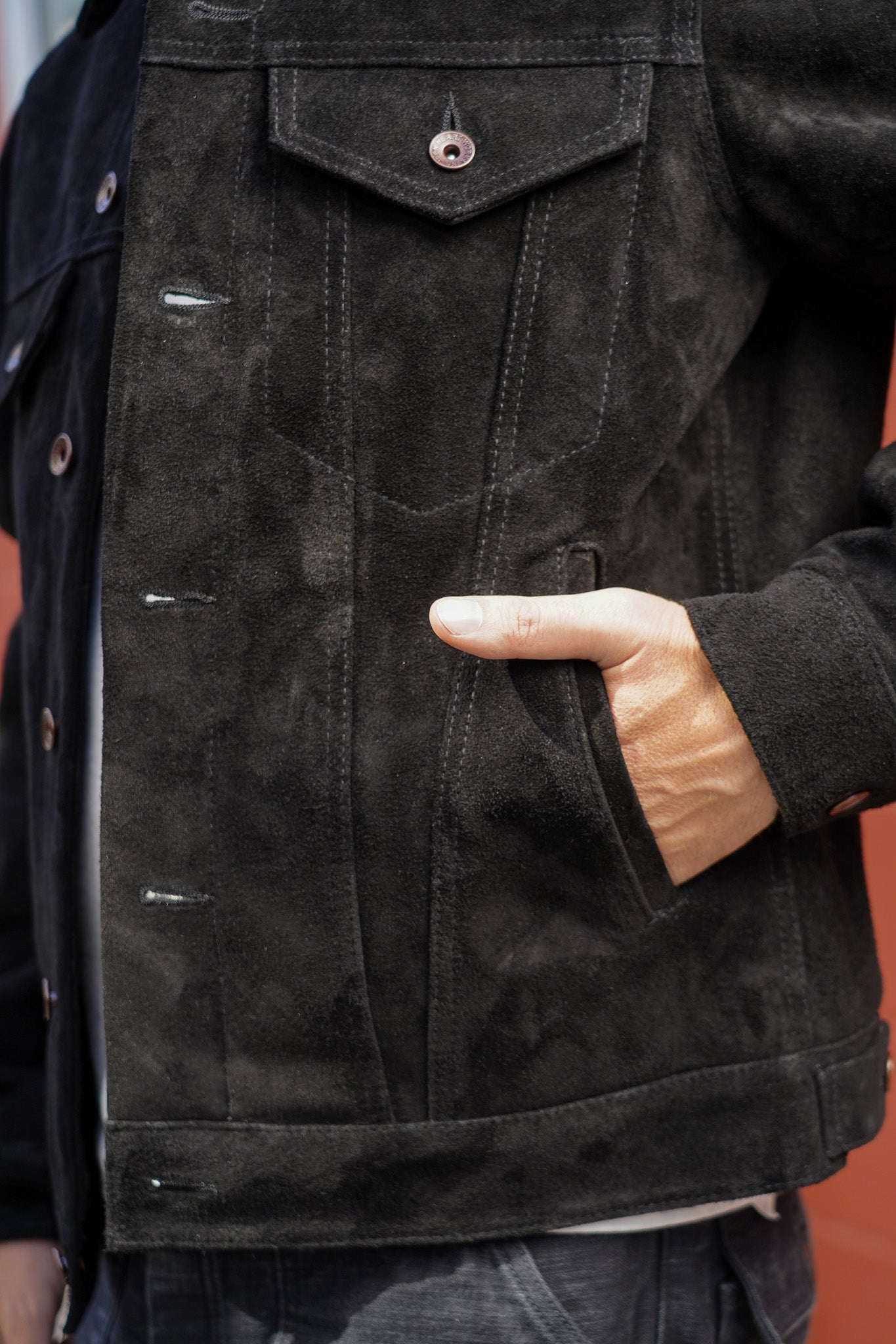 Iron Heart IHJ-155-BLK Horsehide Suede Modified Type III Jacket - Black