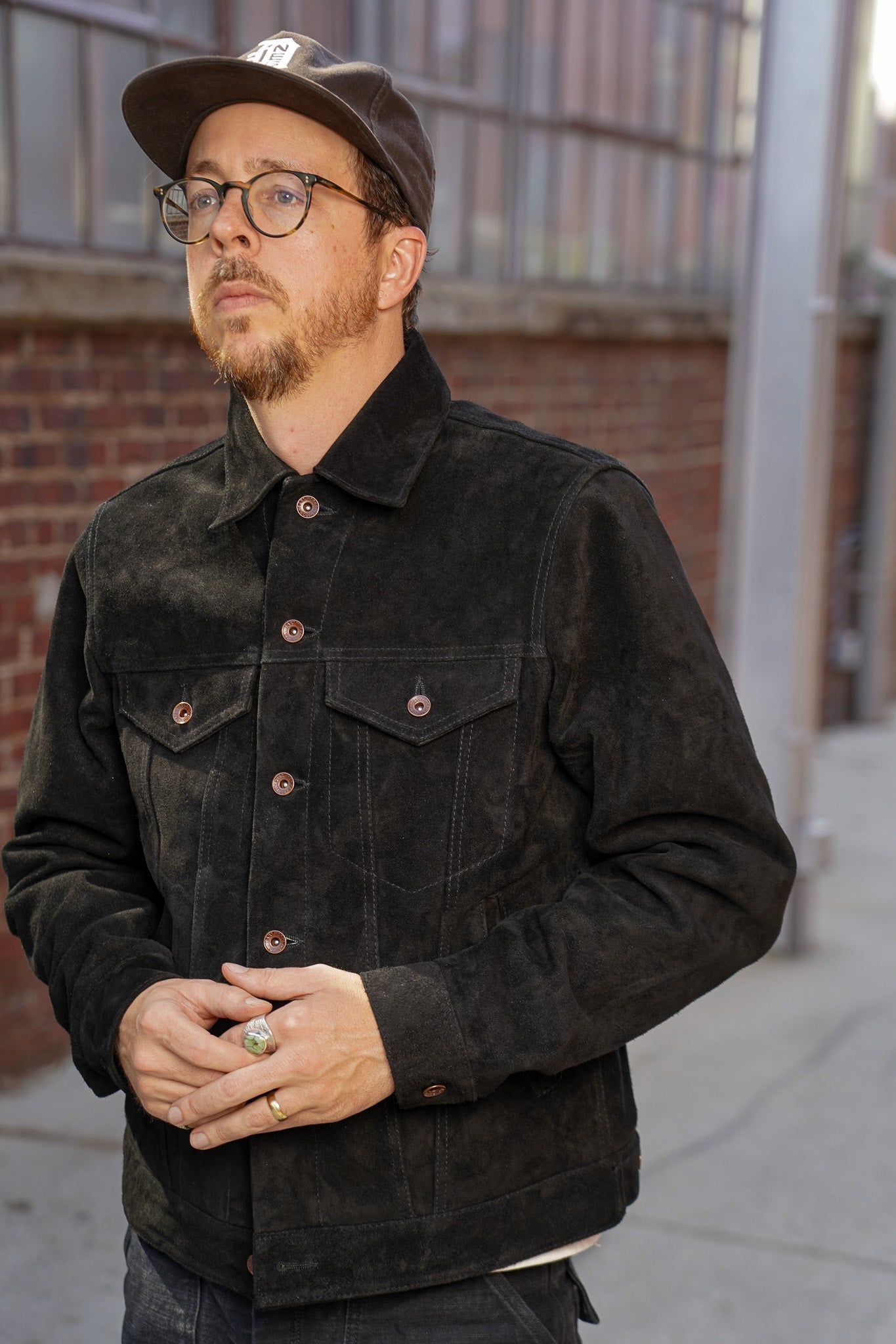 Iron Heart IHJ-155-BLK Horsehide Suede Modified Type III Jacket - Black