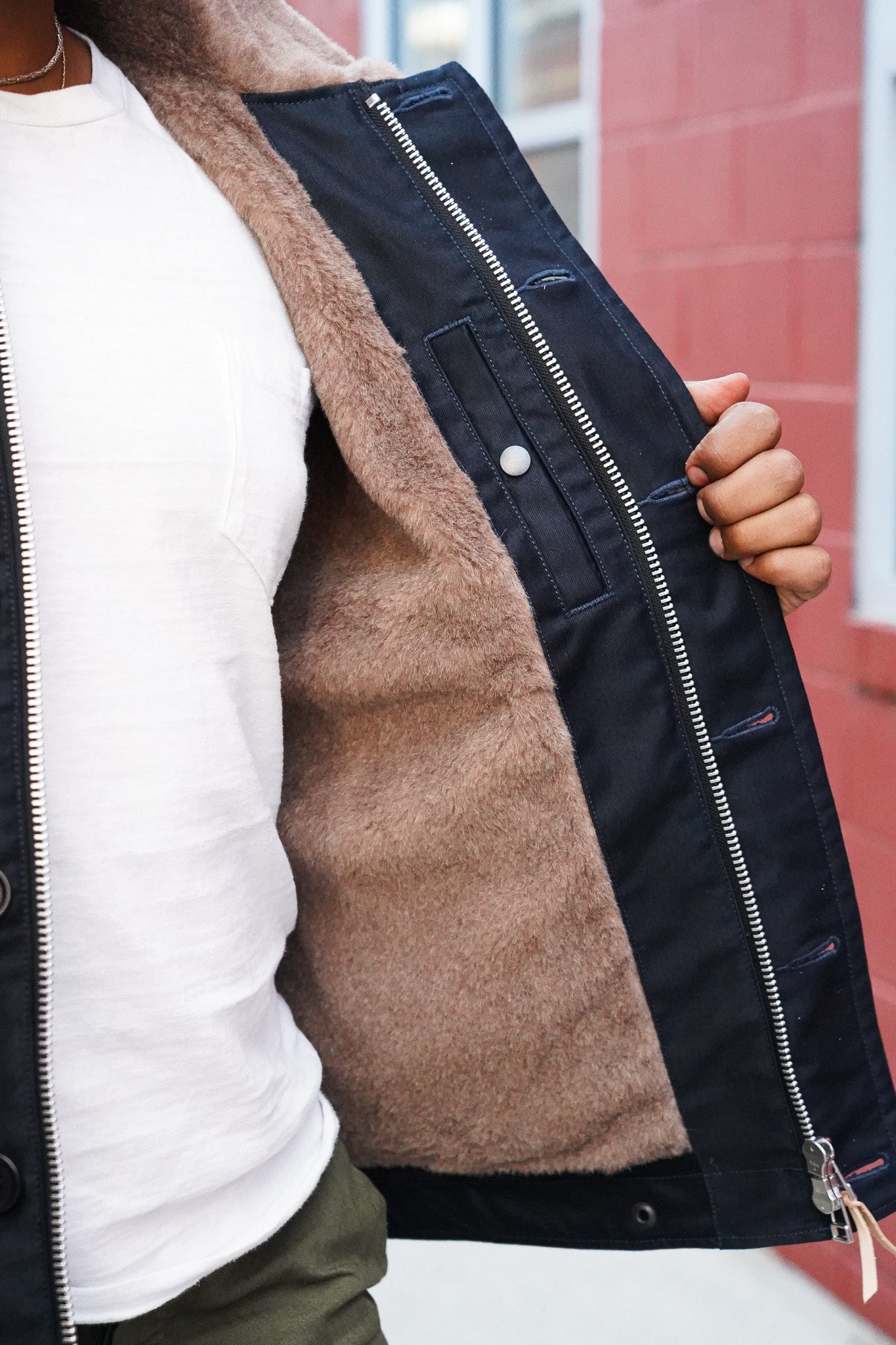 Iron Heart IHM-35-NAV Whipcord N1 Deck Jacket - Navy