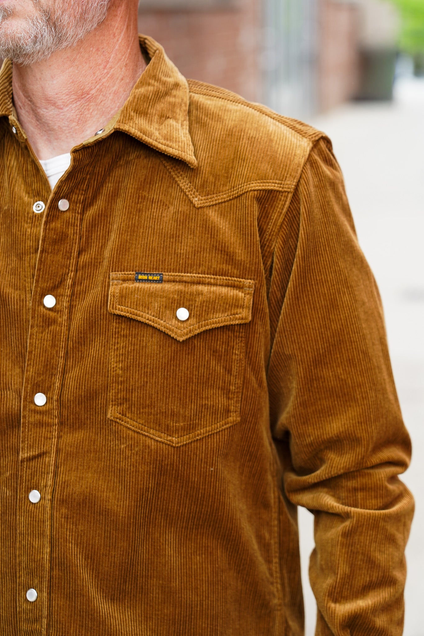 Iron Heart IHSH-398-CAM 11oz Corduroy Western Shirt - Camel