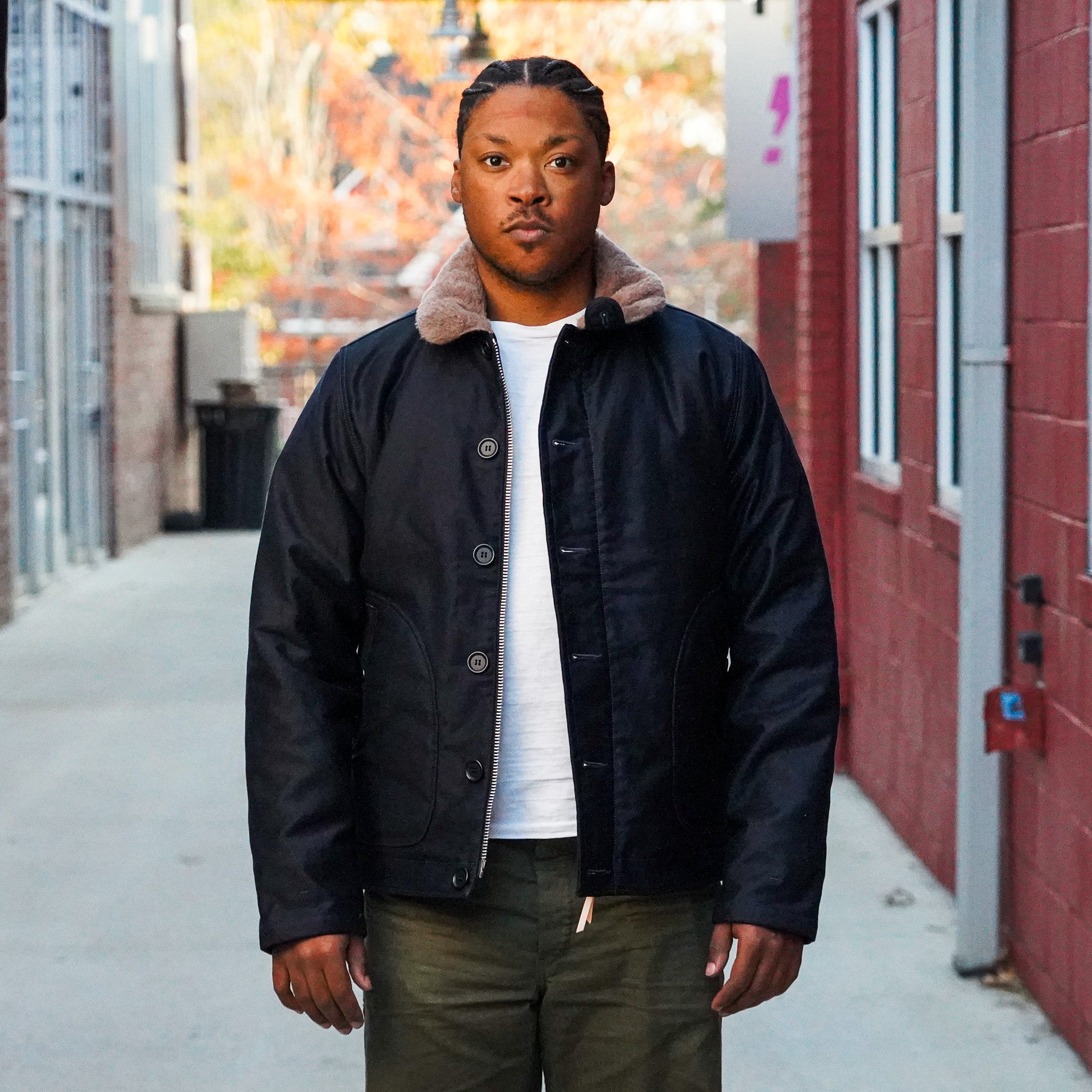 Iron Heart IHM-35-NAV Whipcord N1 Deck Jacket - Navy