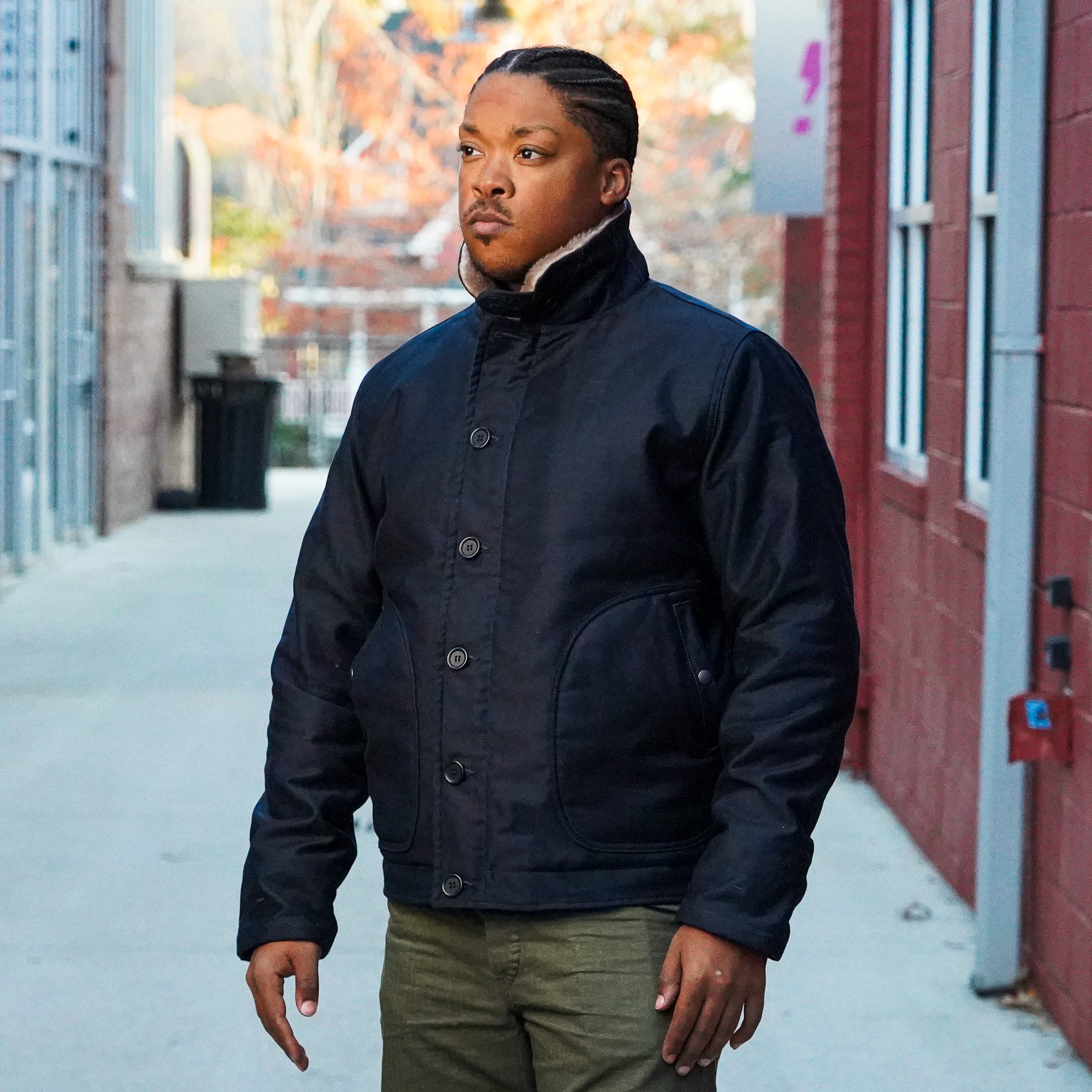 Iron Heart IHM-35-NAV Whipcord N1 Deck Jacket - Navy