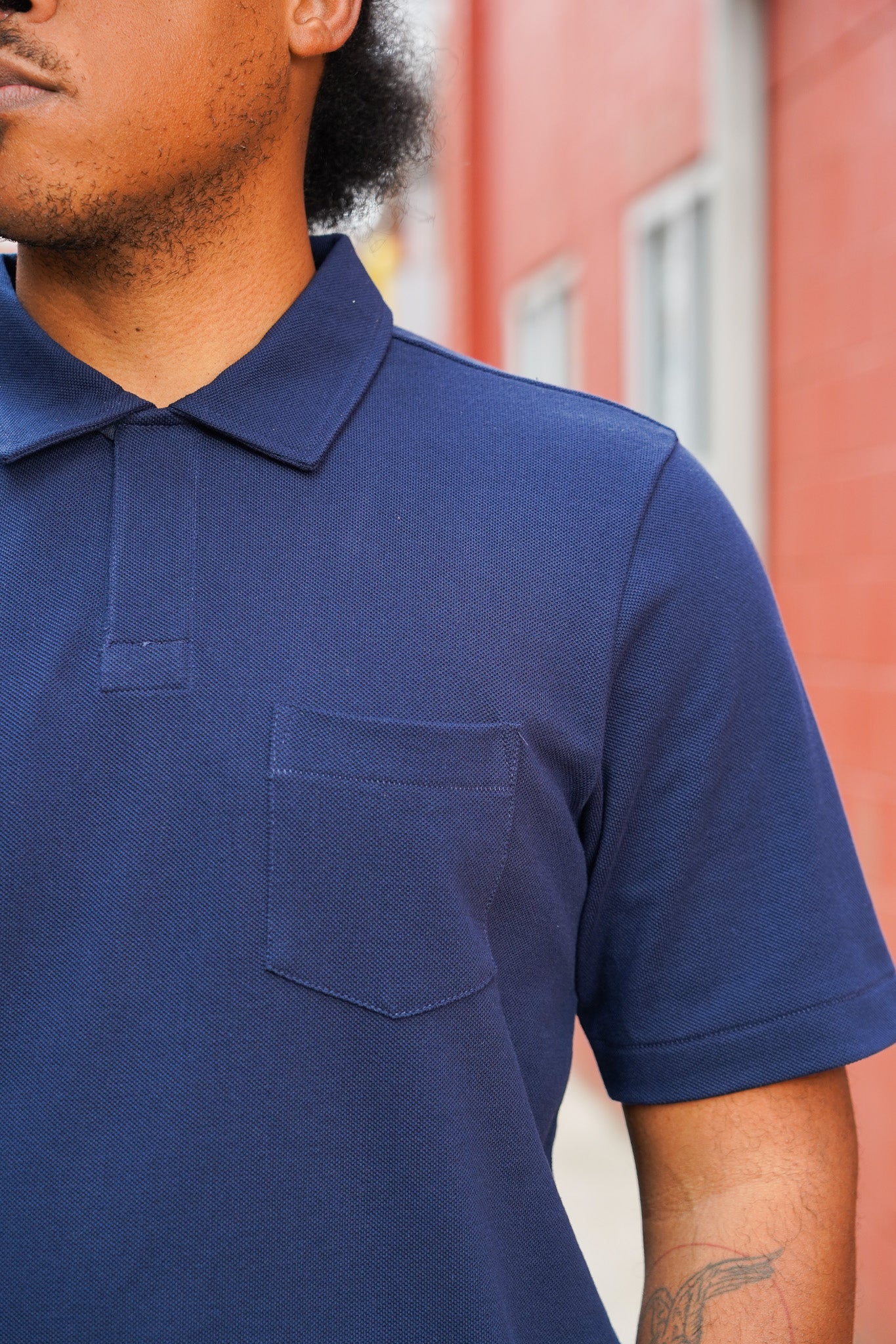 Merz b. Schwanen 2PKPL Loopwheeled Relaxed Fit Pikée Short Sleeve Polo Shirt - Ink Blue