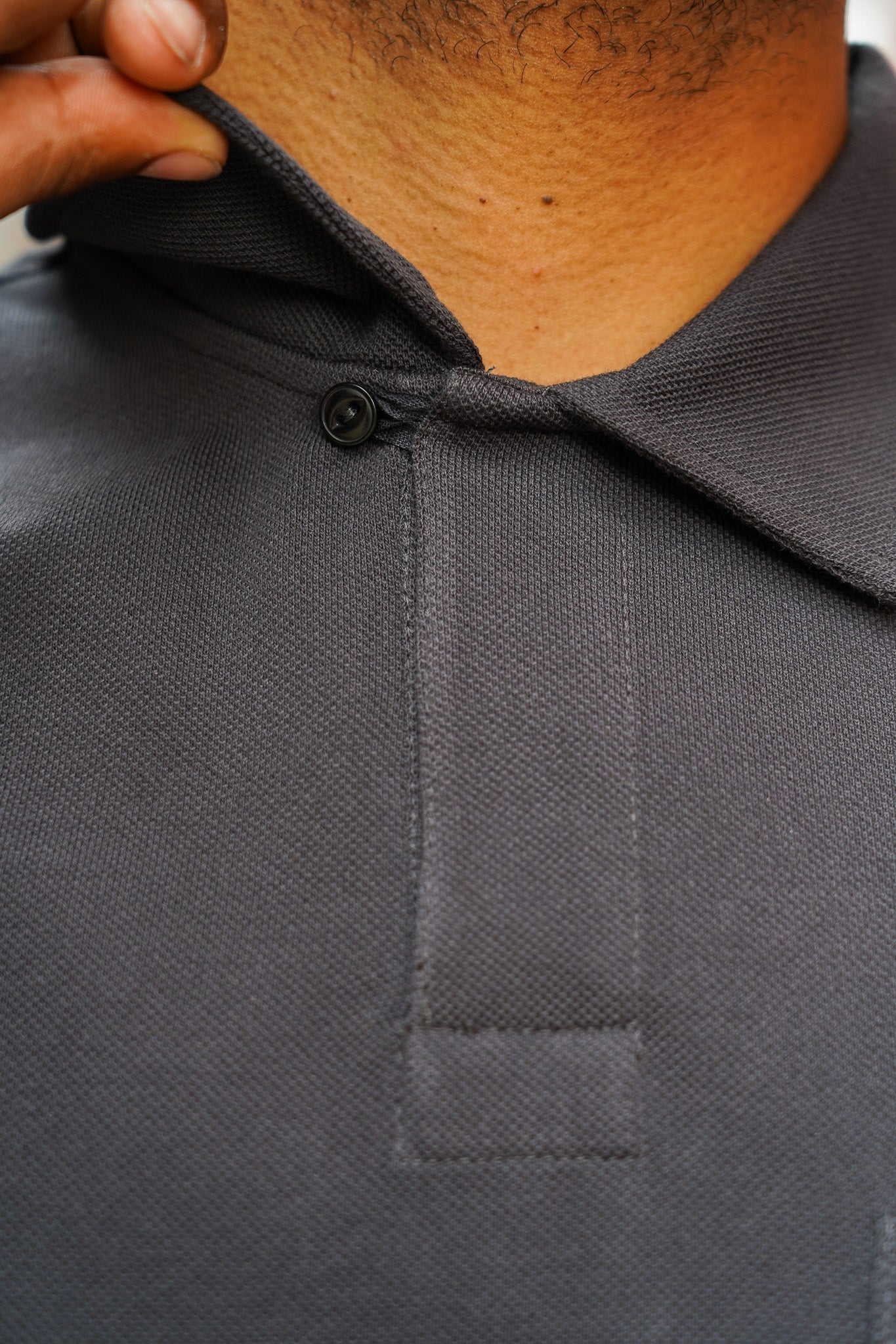 Merz b. Schwanen 2PKPL Loopwheeled Relaxed Fit Pikée Short Sleeve Polo Shirt - Charcoal