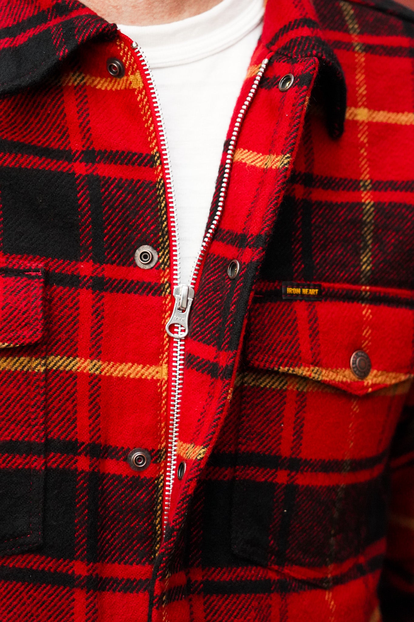 Iron Heart IHSH-433-RED Heavy Flannel Rider’s Overshirt - Red