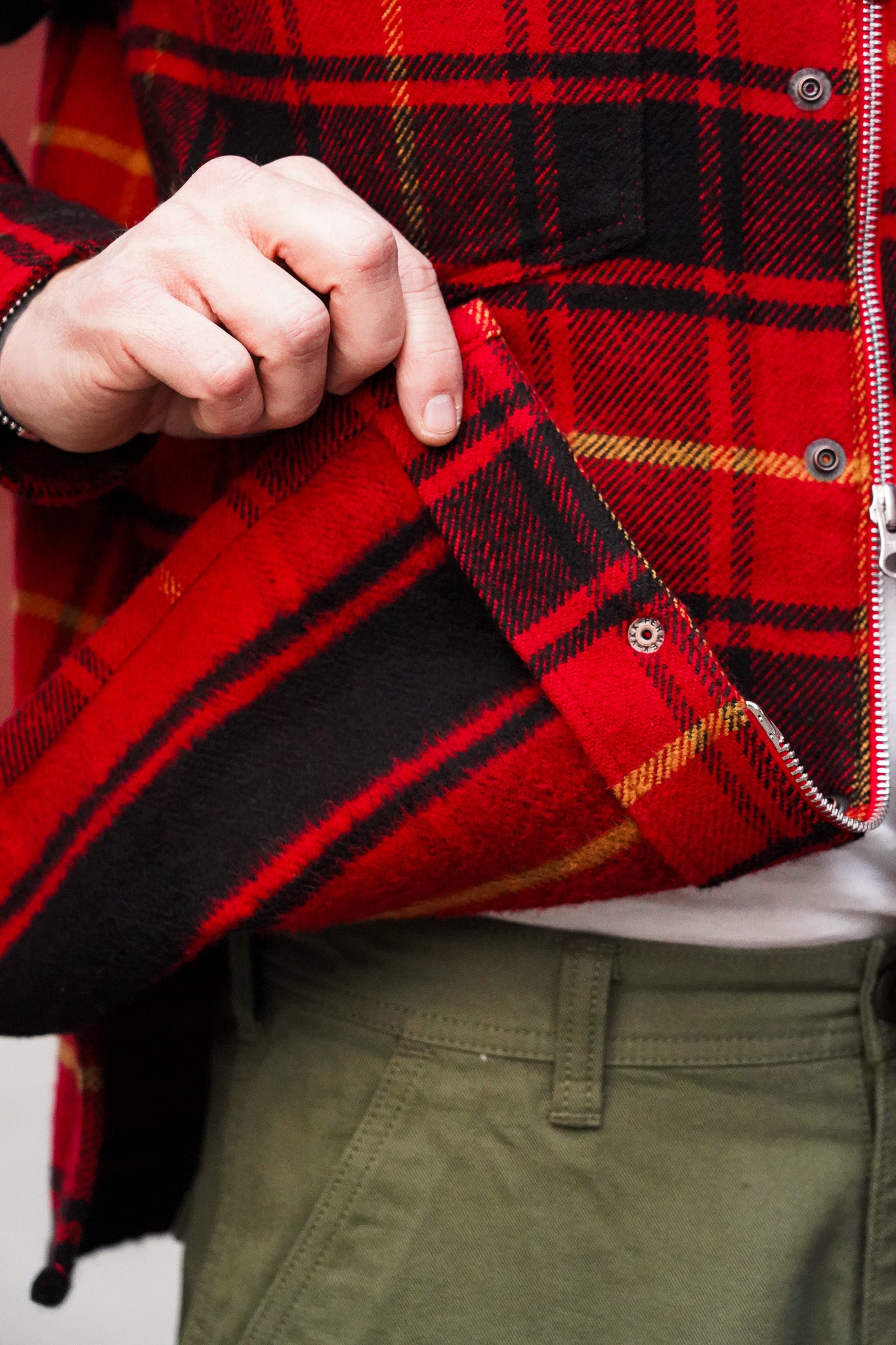 Iron Heart IHSH-433-RED Heavy Flannel Rider’s Overshirt - Red