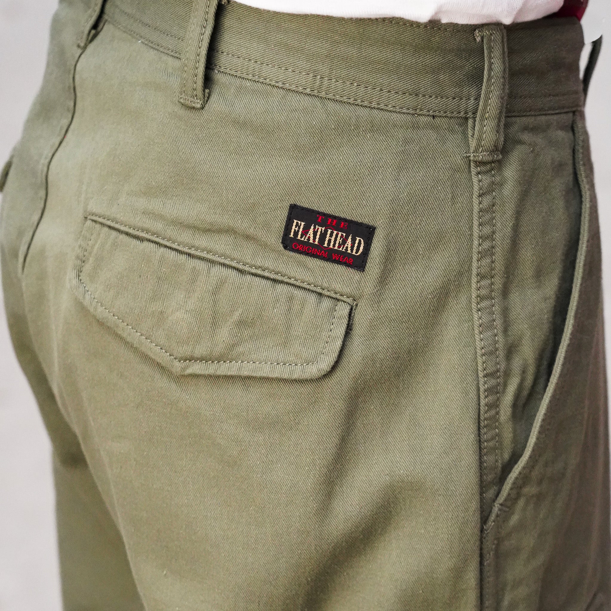 The Flat Head FN-PA-C016 Cargo Pants - Olive