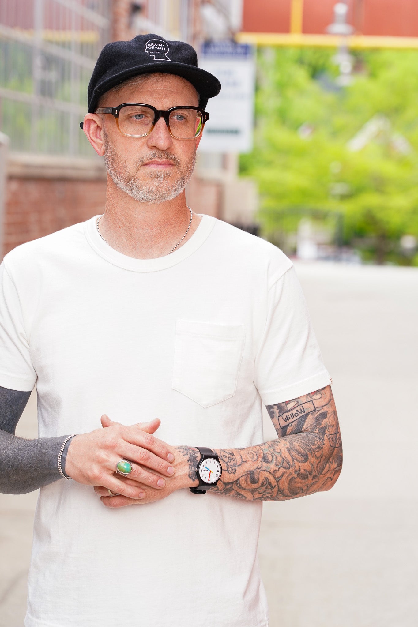 UES Ramayana Crewneck Pocket Tee - White