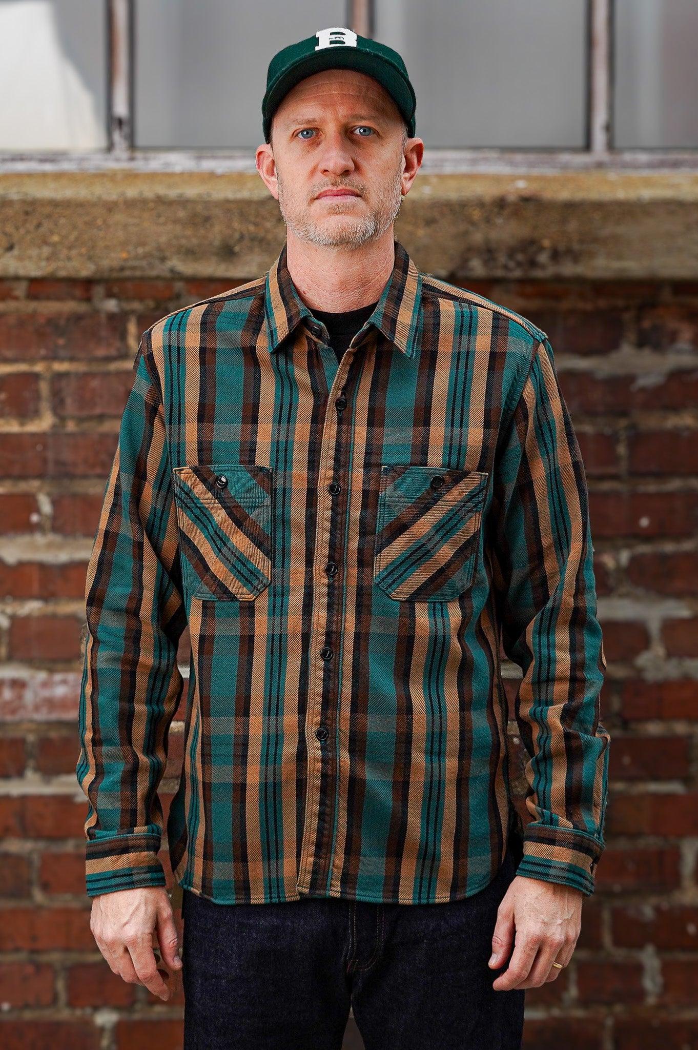 Studio D'Artisan 5714 Heavy Flannel Shirt - Green
