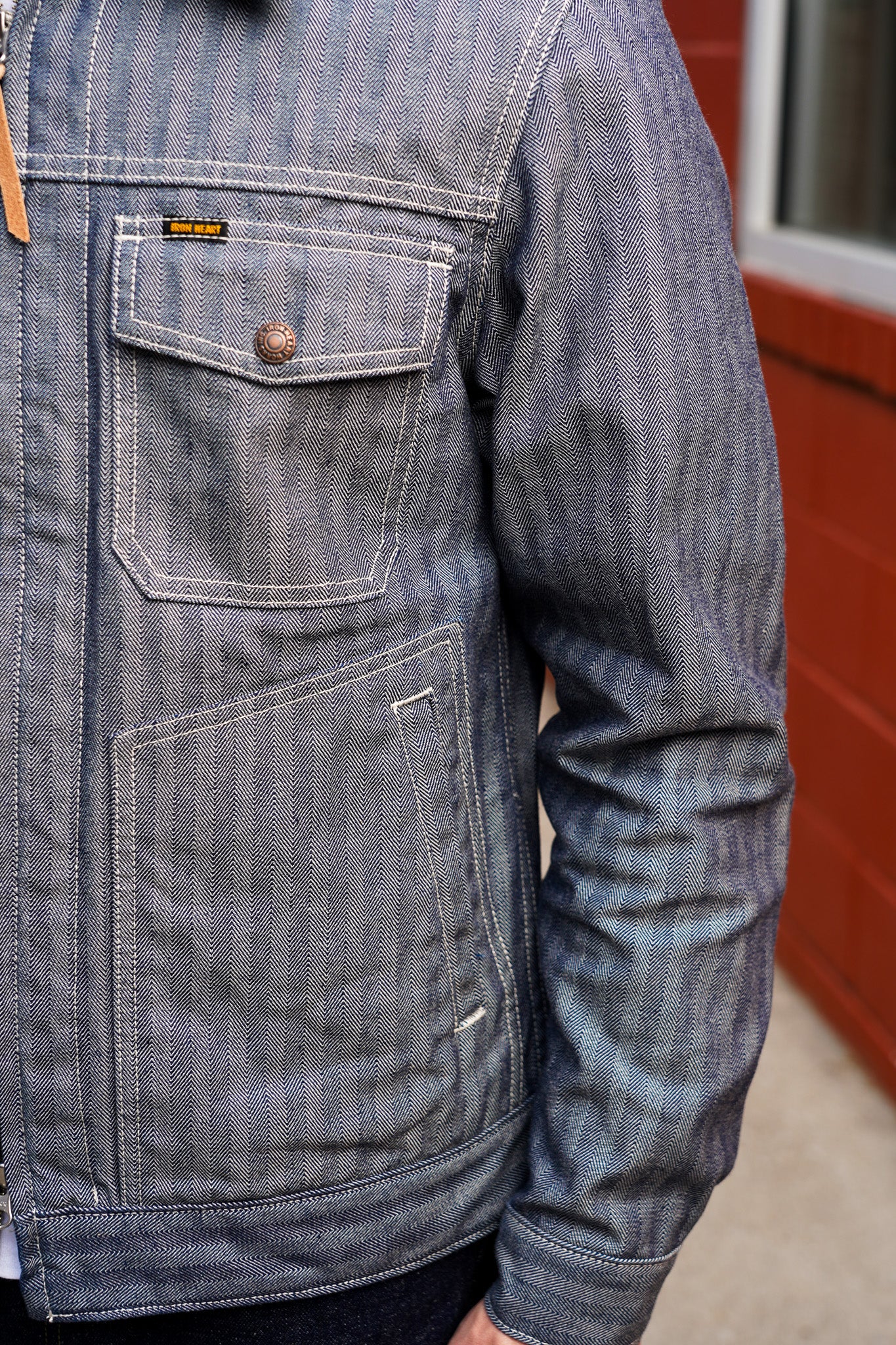Iron Heart IHJ-164-BLU 10.5oz Herringbone Work Jacket - Indigo