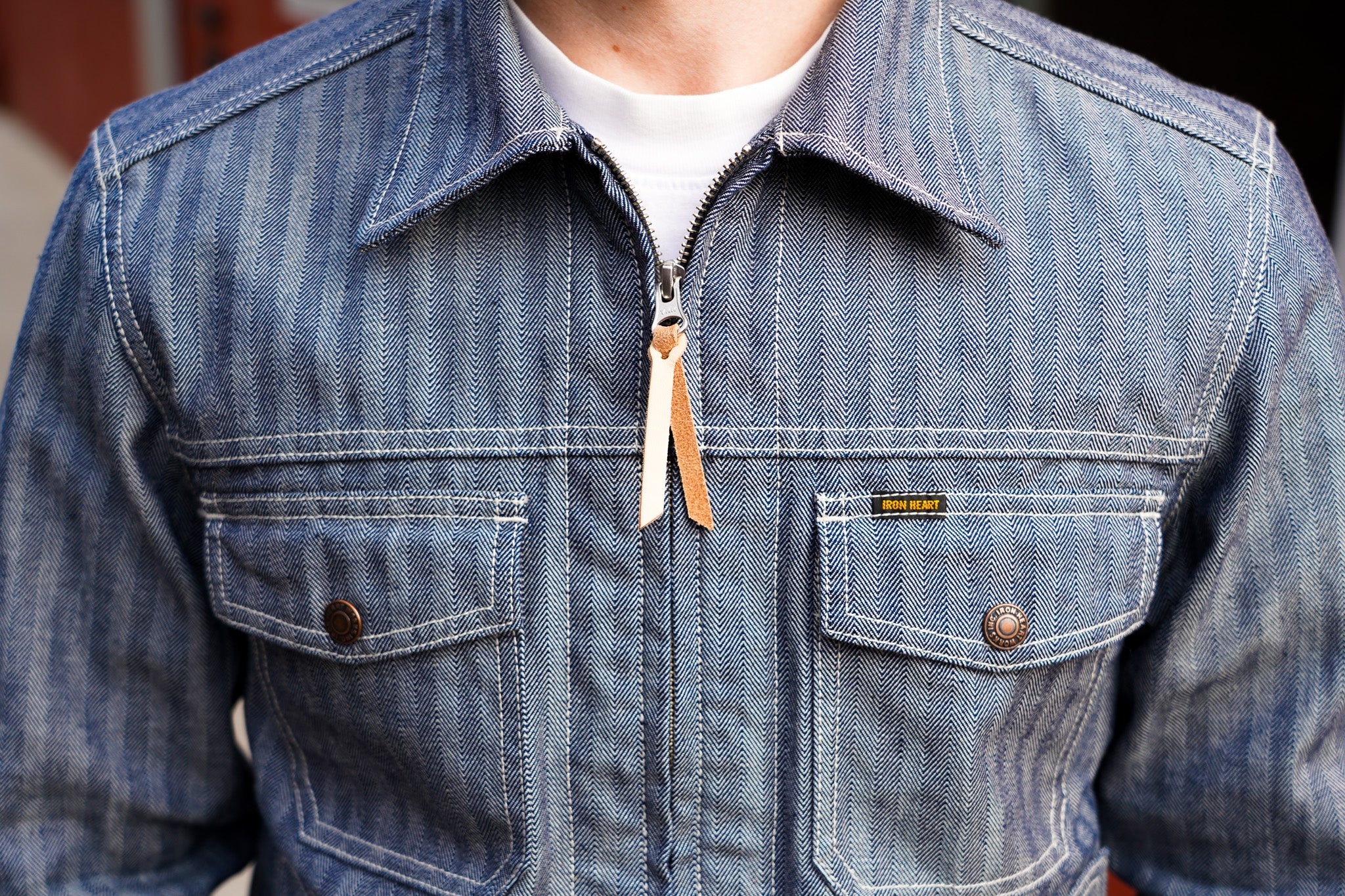 Iron Heart IHJ-164-BLU 10.5oz Herringbone Work Jacket - Indigo