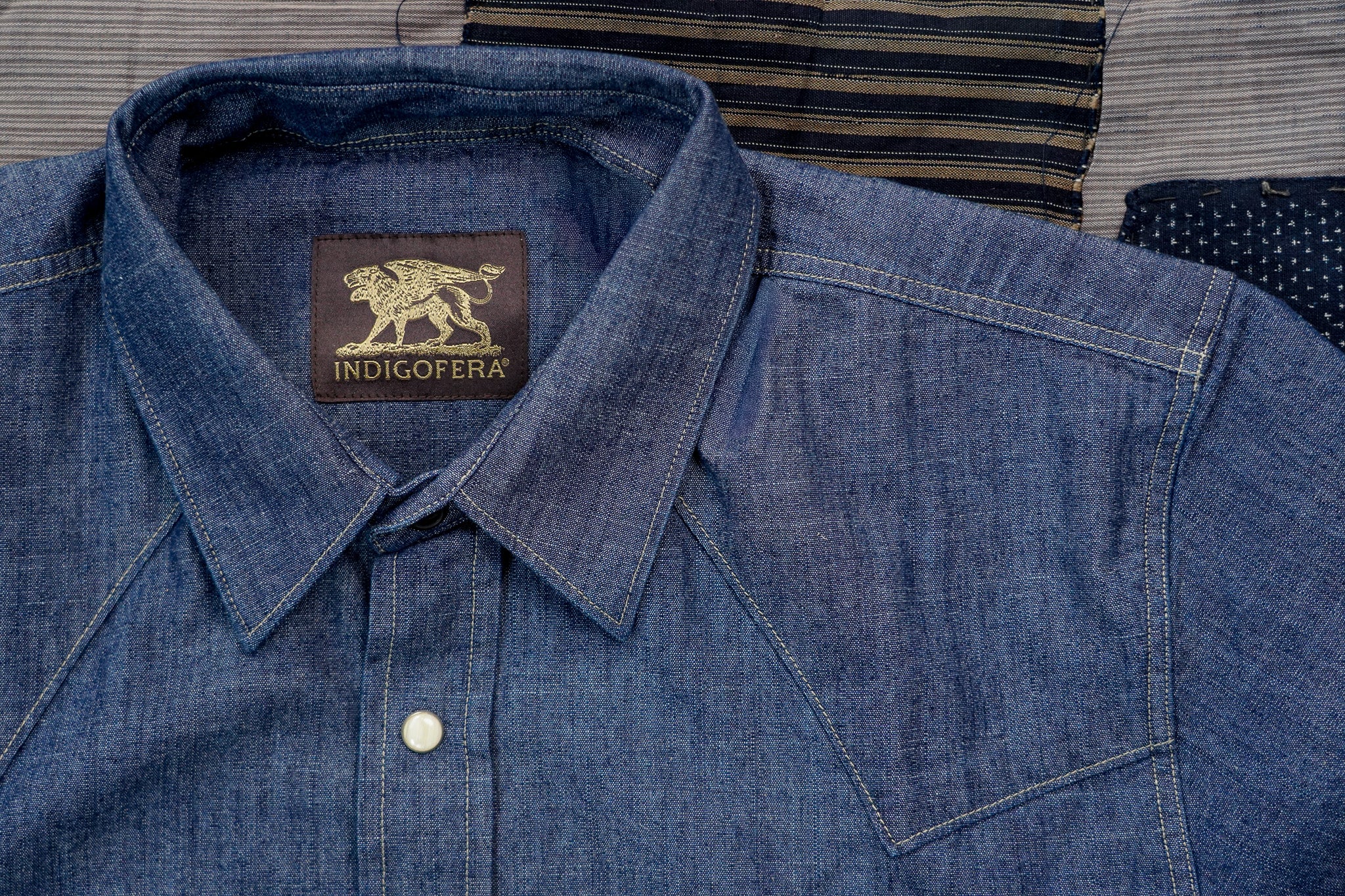 Indigofera Sideras Western Shirt - Indigo Chambray