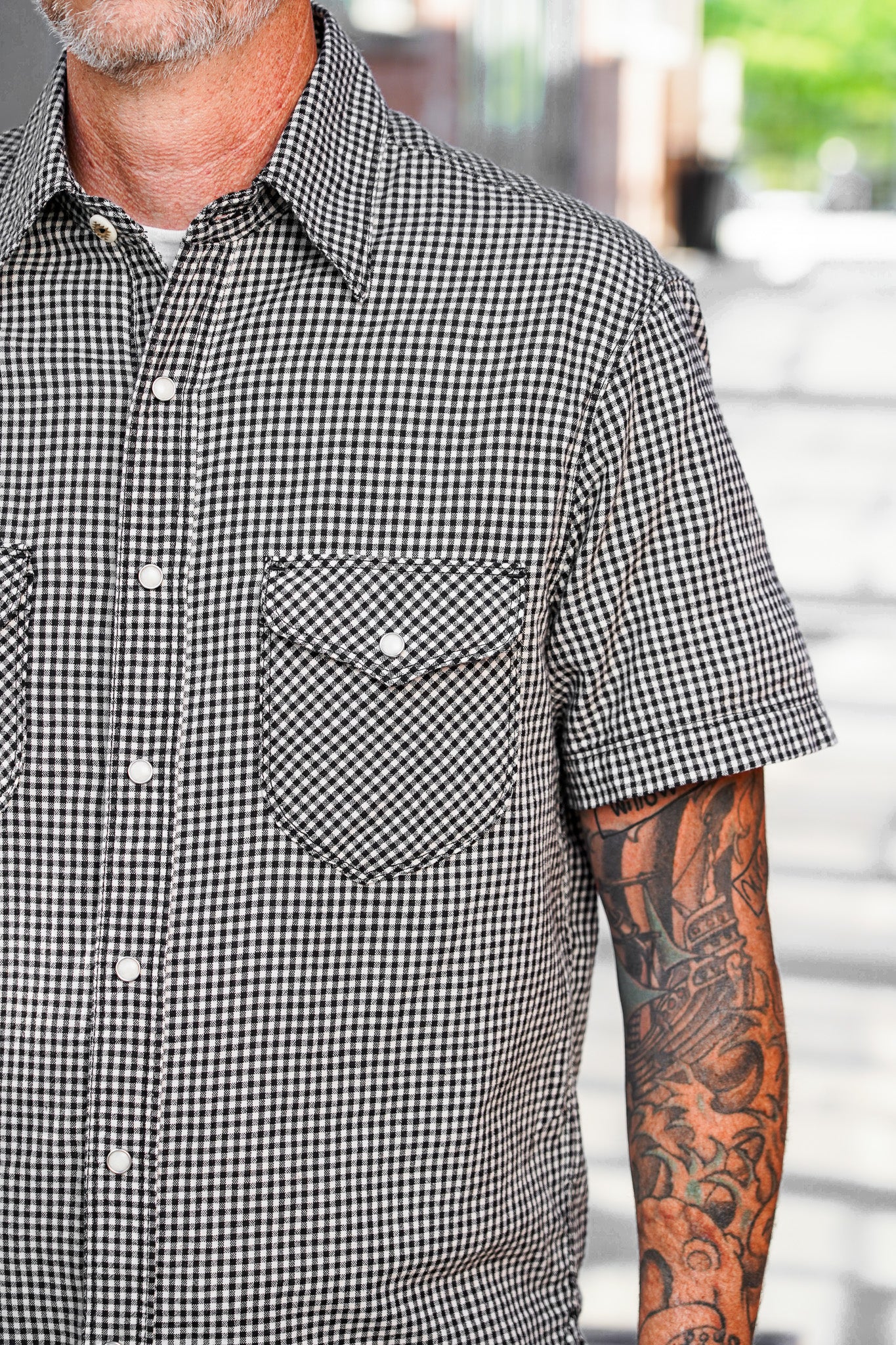 Freenote Cloth Bodie S/S Western - Black Gingham