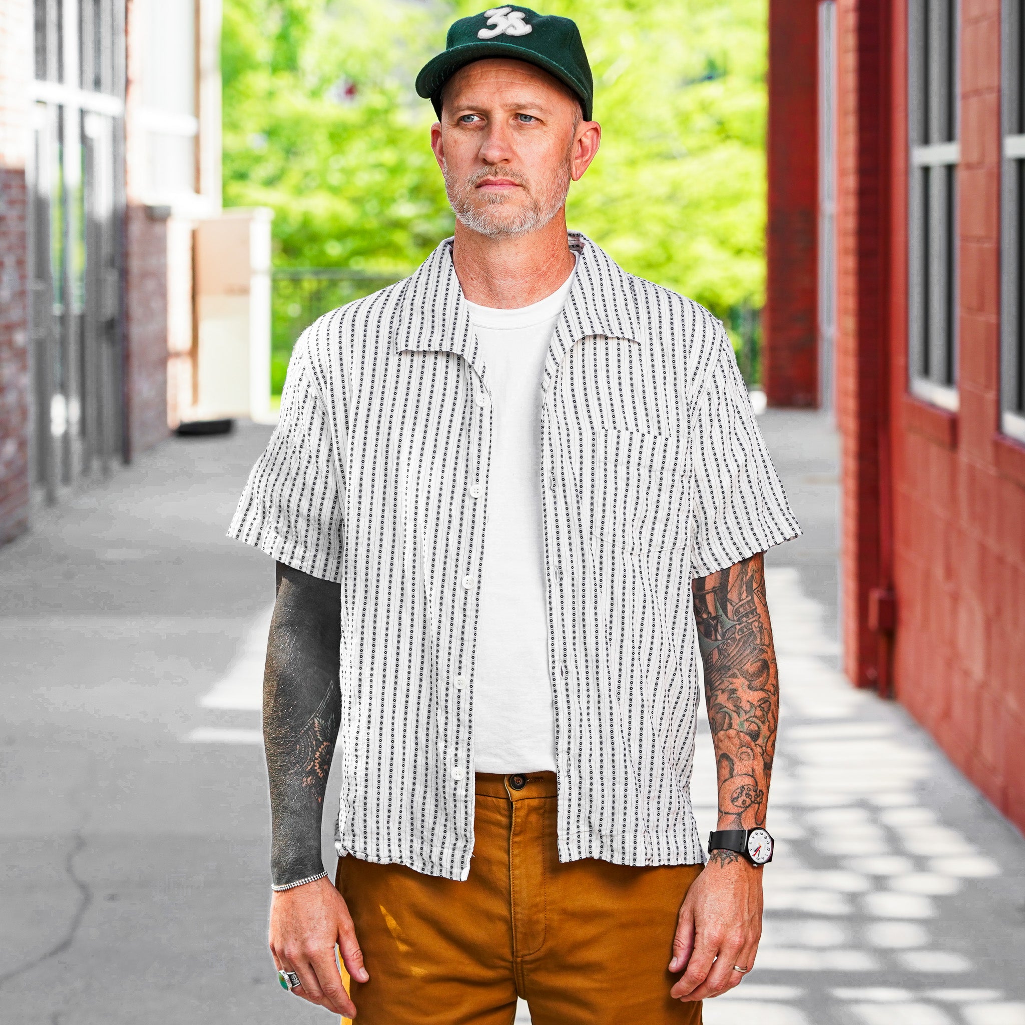 Freenote Cloth Cayucos Shirt - Jacquard White