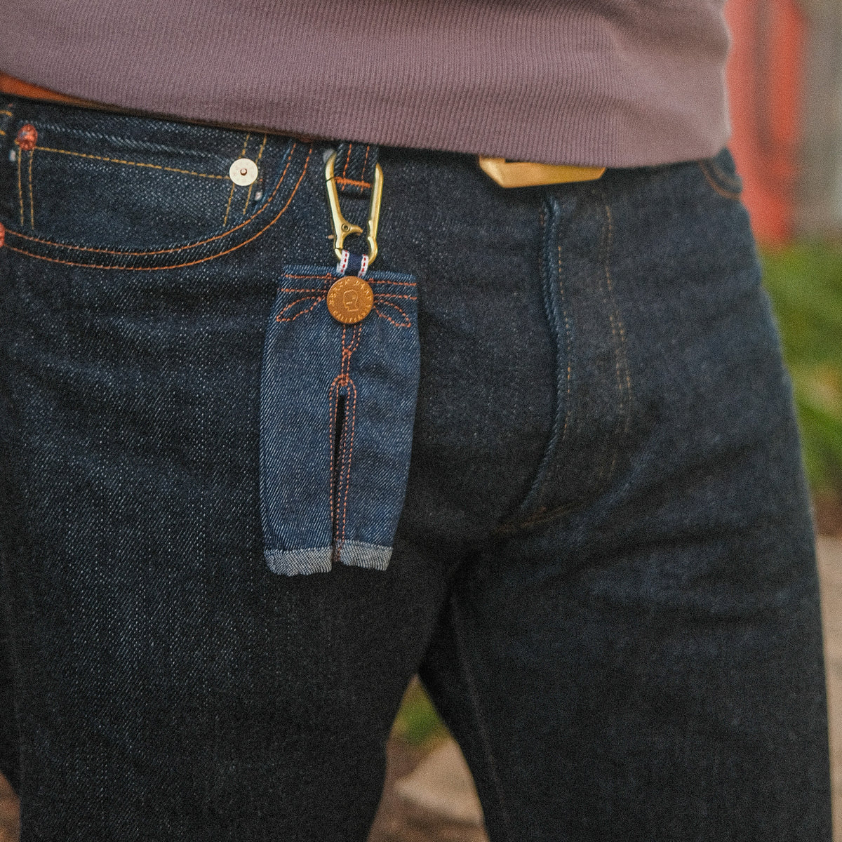 Brain Dead Type 00 Denim Keychain Charm - Indigo