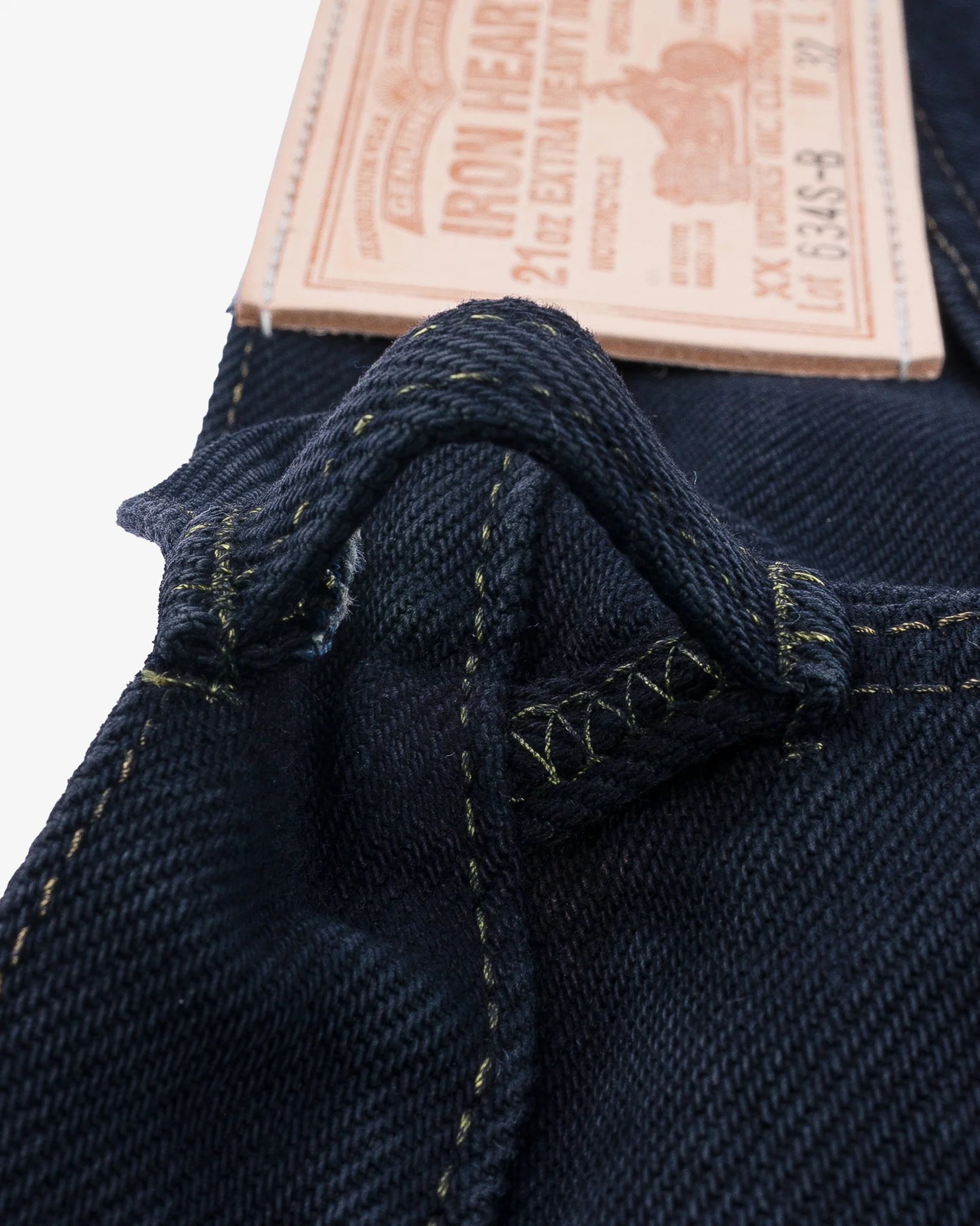 Iron Heart IH-634S-B 21oz Selvedge Denim Straight Cut Jeans - Indigo Overdyed Black