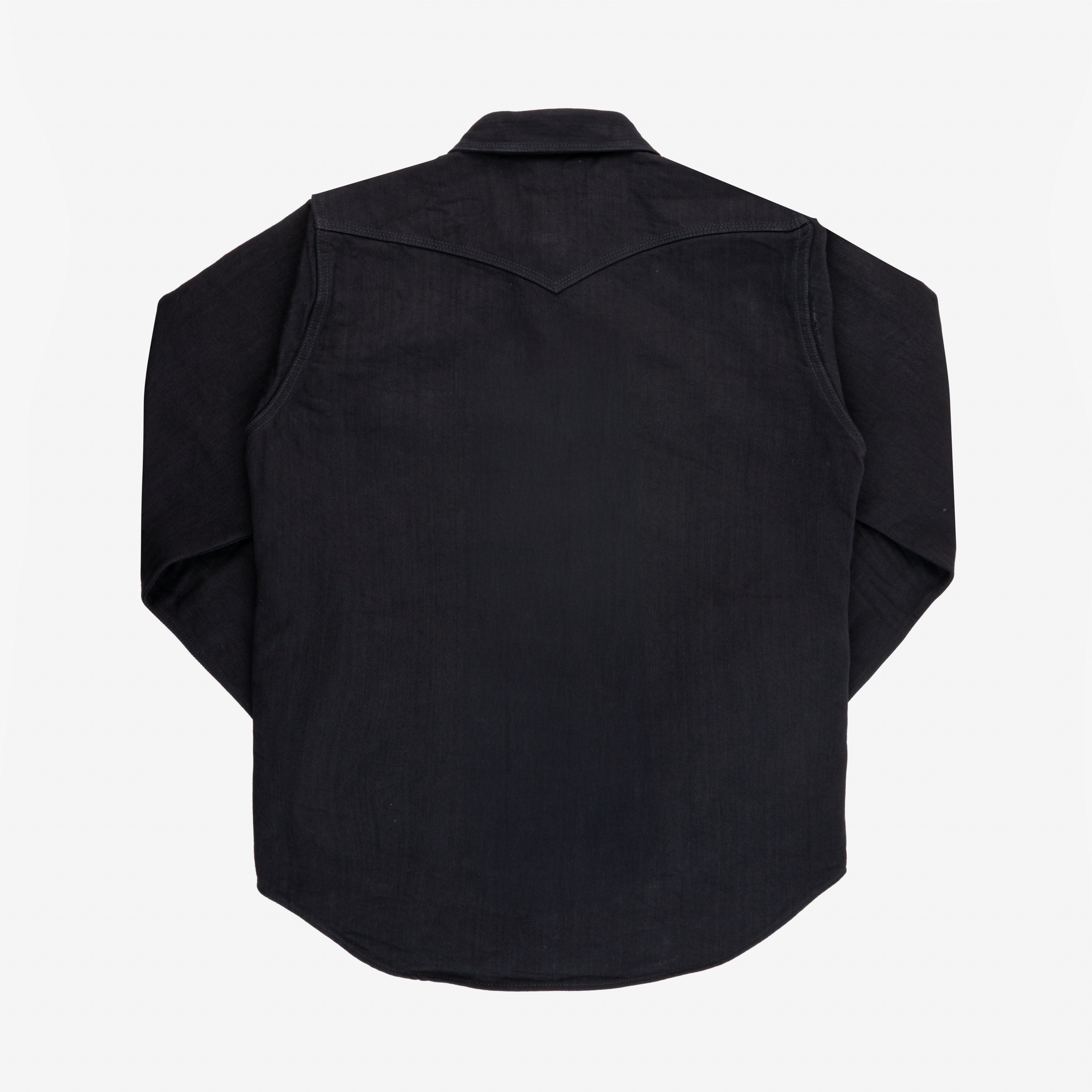 Iron Heart IHSH-410-BLK 14oz Herringbone CPO Western Shirt - Black