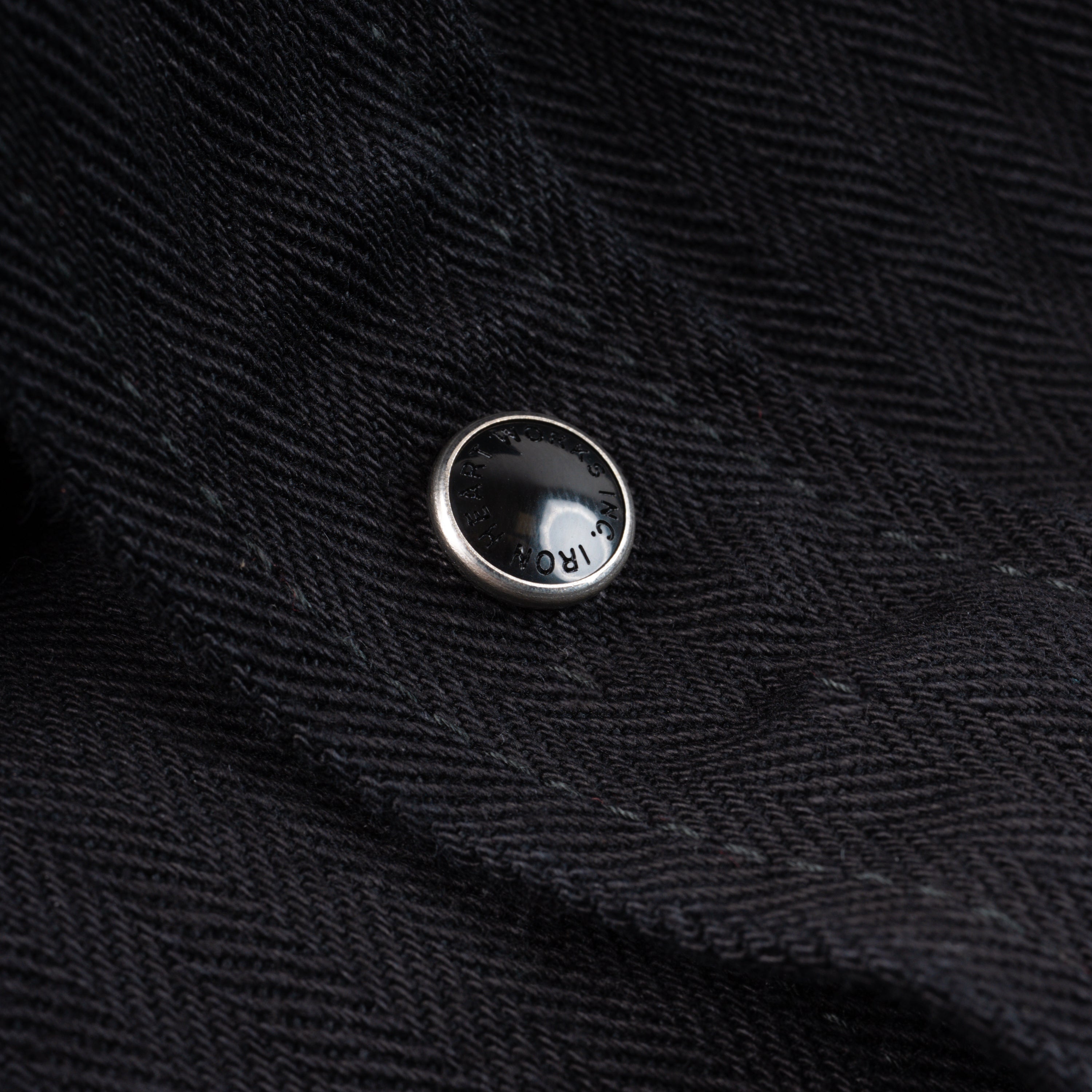 Iron Heart IHSH-410-BLK 14oz Herringbone CPO Western Shirt - Black