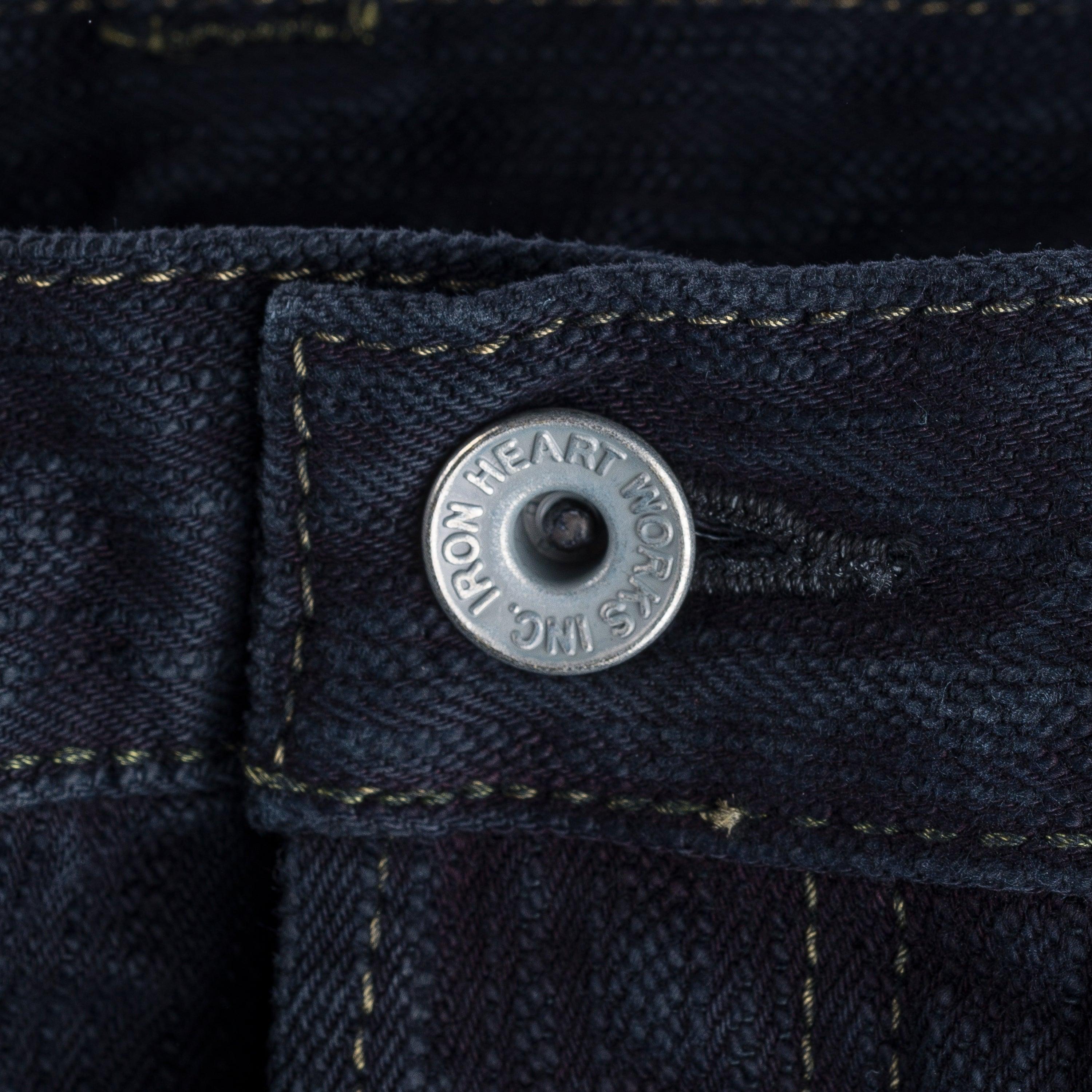 Iron Heart IH-555S-SLBod 16oz Slubby Selvedge Denim Super Slim Cut Jeans - Indigo Overdyed Black