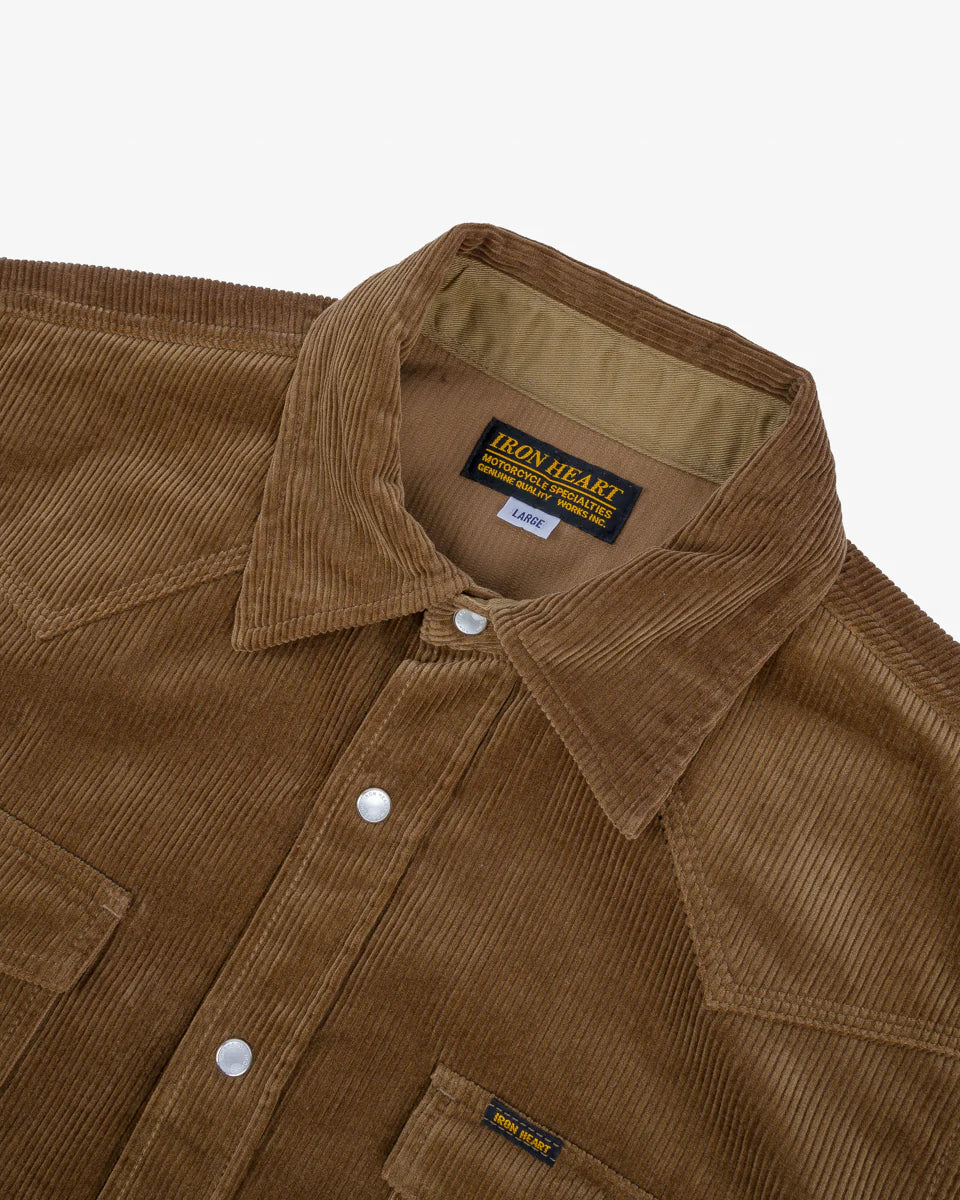 Iron Heart IHSH-398-CAM 11oz Corduroy Western Shirt - Camel