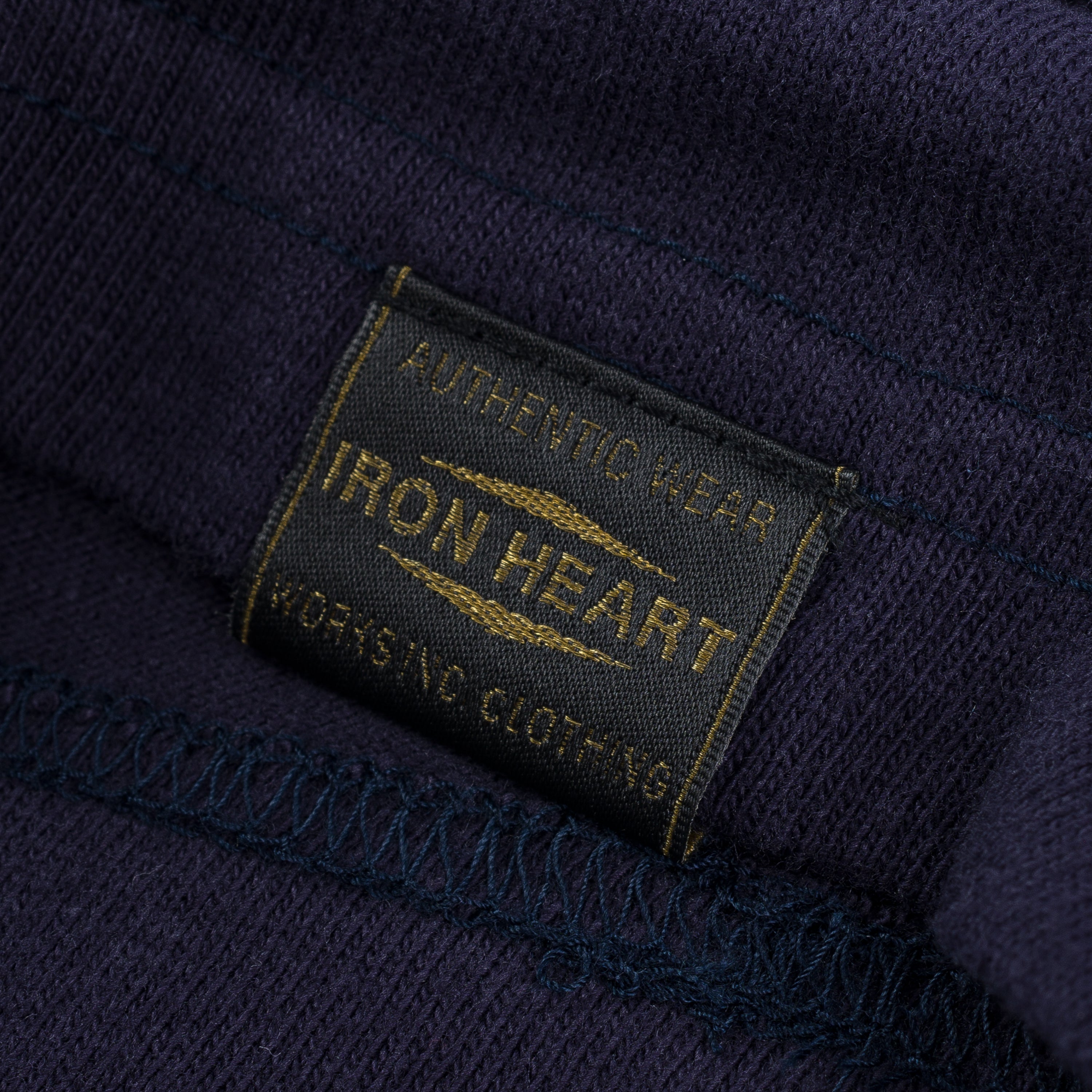 Iron Heart IHT-1610-NAV 6.5oz Loopwheel Crew Neck T-Shirt - Navy