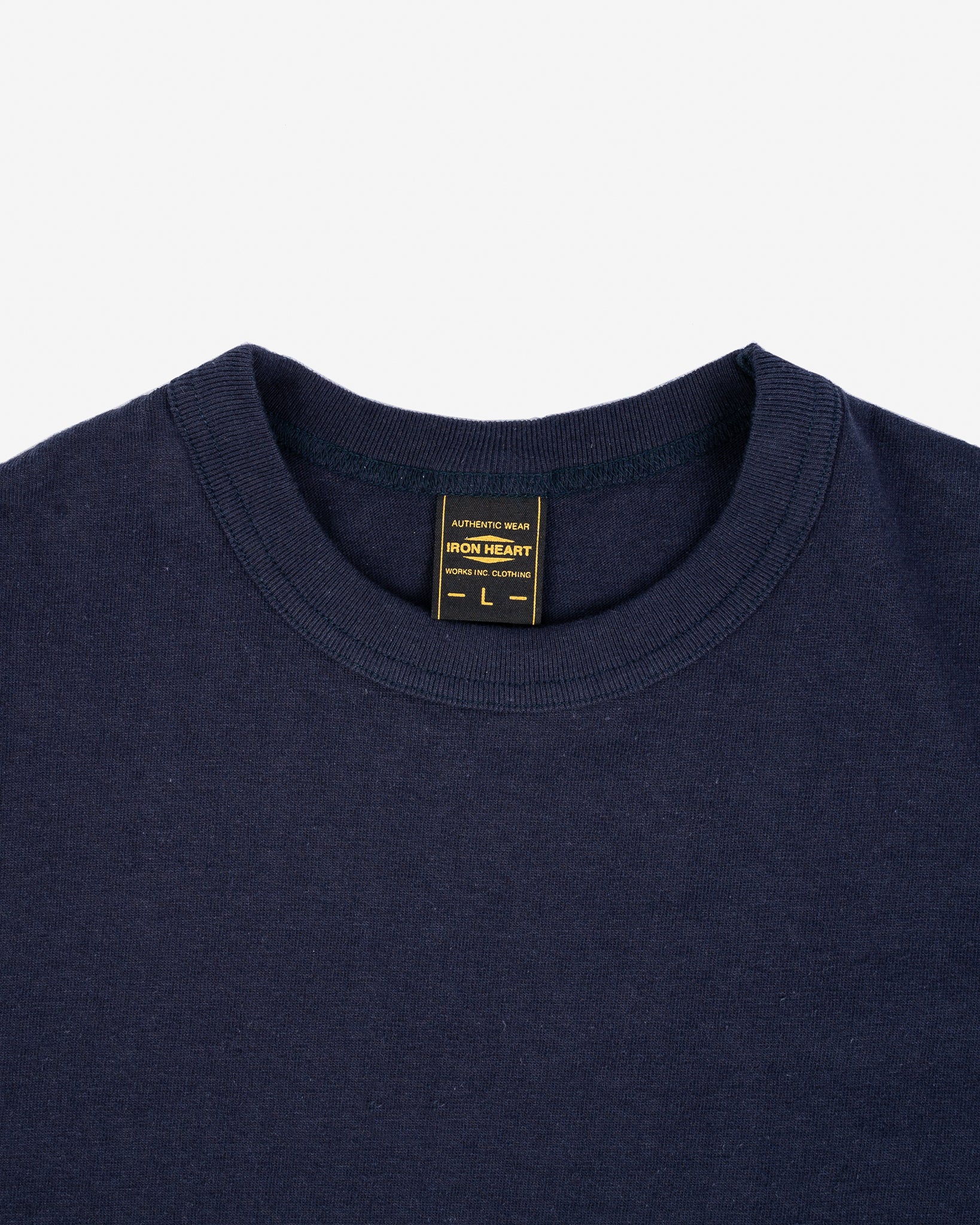 Iron Heart IHT-1610L-NVY 6.5oz Loopwheel Crew Neck T-Shirt (Longer Body) - Navy