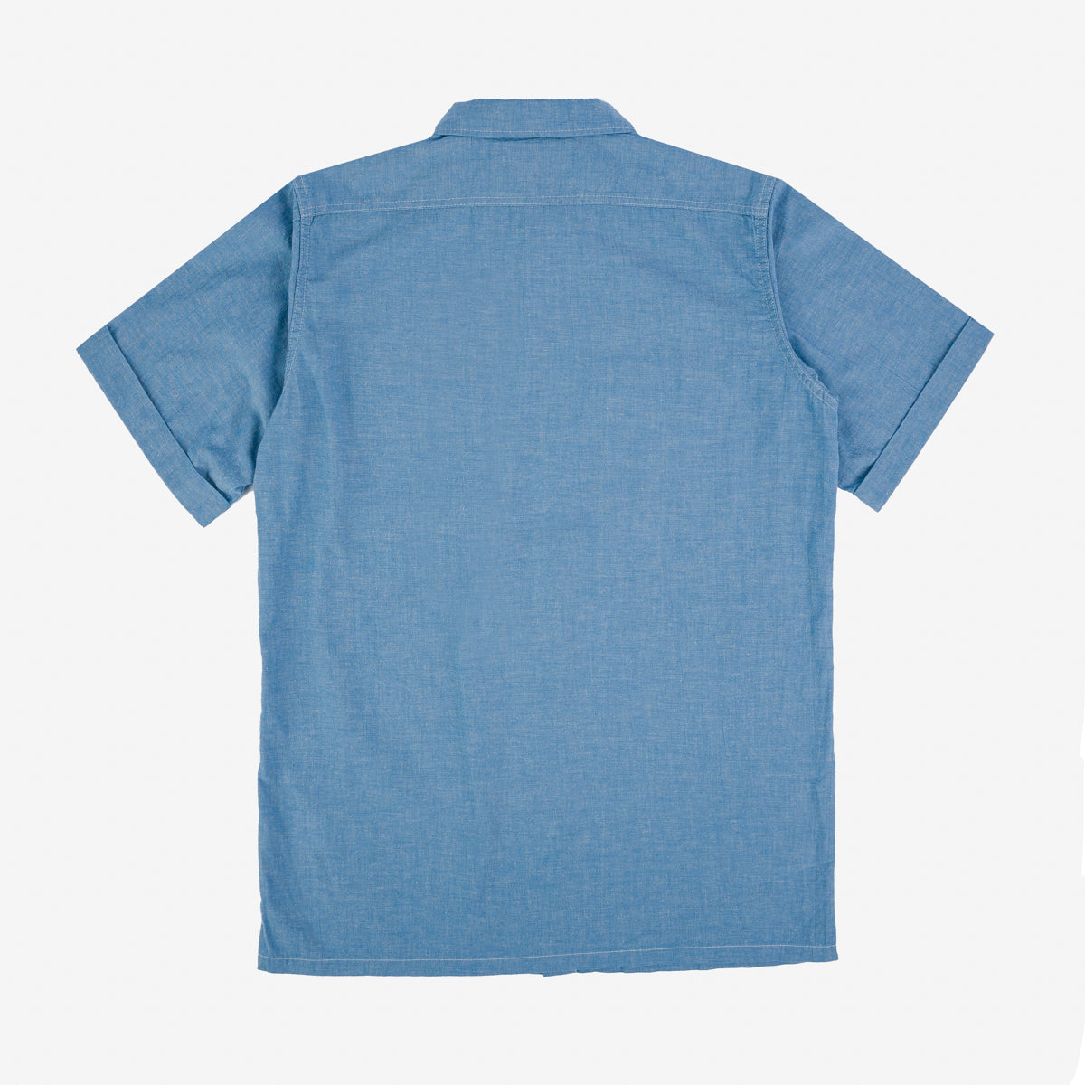 Iron Heart IHSH-388-BLU 4oz Selvedge Short Sleeved Summer Shirt - Blue