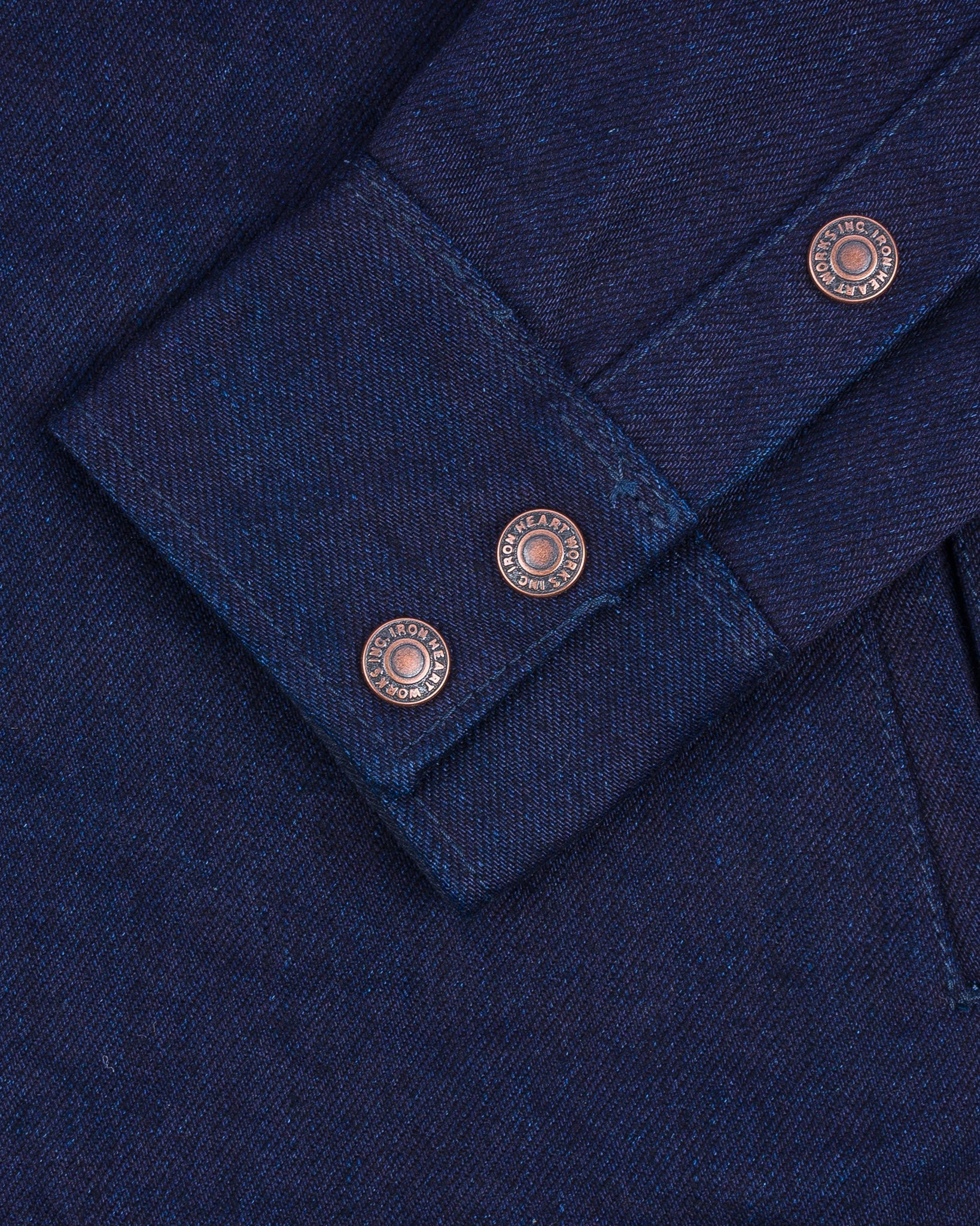 Iron Heart IHSH-409-IB 19oz Selvedge Denim CPO Shirt - Indigo/Black