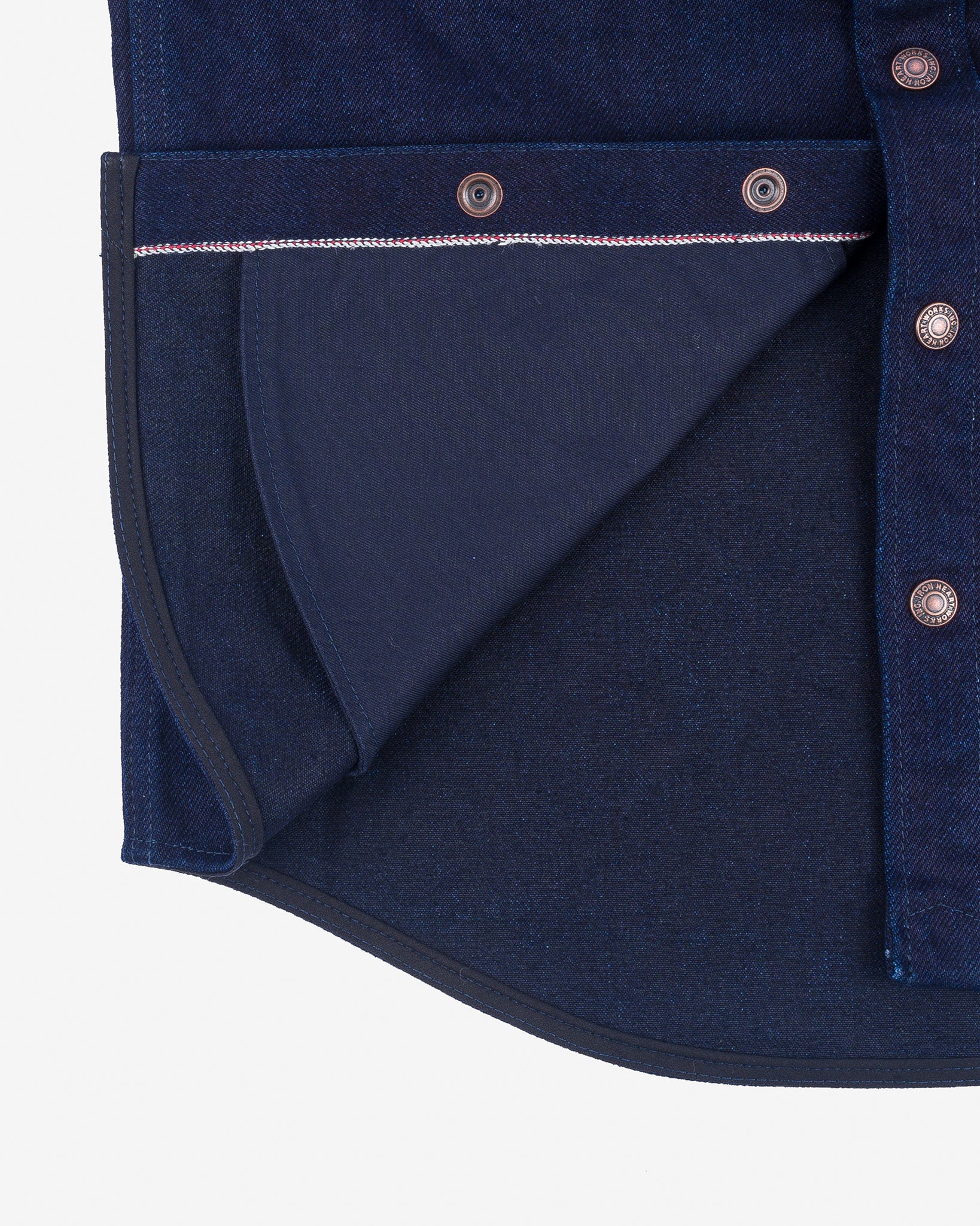 Iron Heart IHSH-409-IB 19oz Selvedge Denim CPO Shirt - Indigo/Black